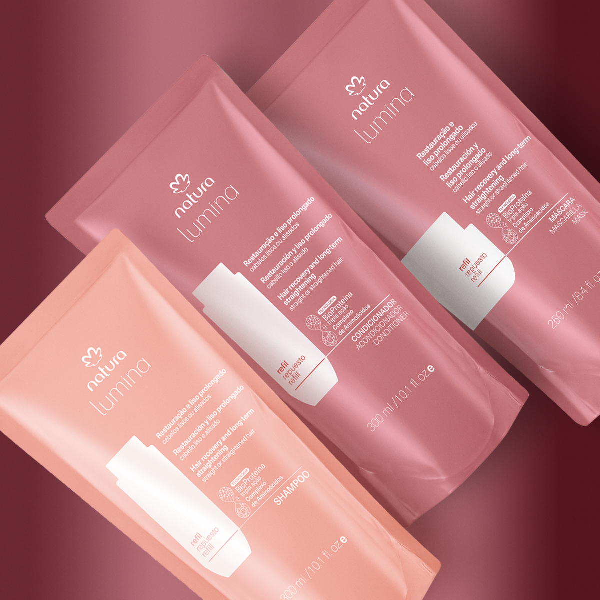 1767203368 202 Kit Refil Shampoo Condicionador e Mascara Lumina para Restauracao e