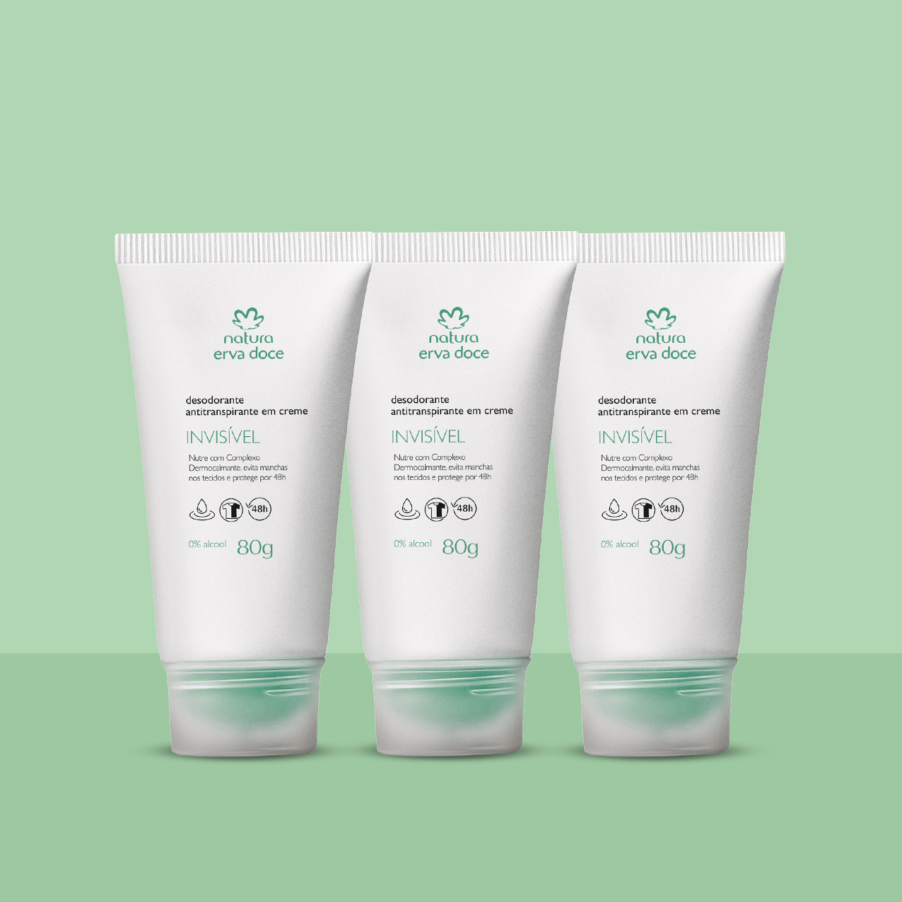 Kit Desodorante Antitranspirante em Creme Erva Doce (3 unidades) 5 Frasco do desodorante Erva Doce