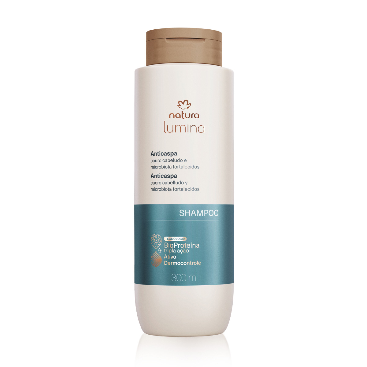 Detalhe do Shampoo Reequilibrante Anticaspa Lumina