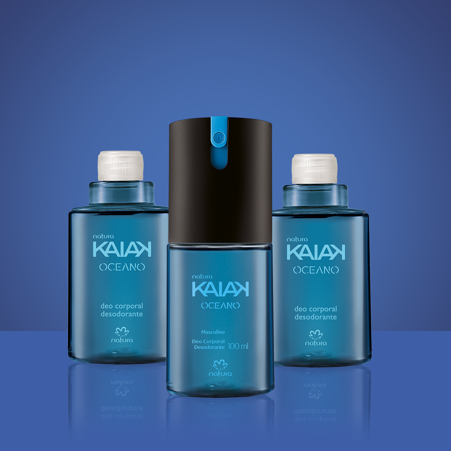 Kit Desodorante Spray Corporal Kaiak Oceano Masculino (3 produtos) 3 Visual mobile do Kit Desodorante Kaiak