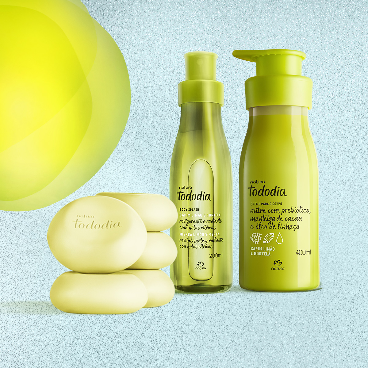 Creme e splash do Kit Tododia