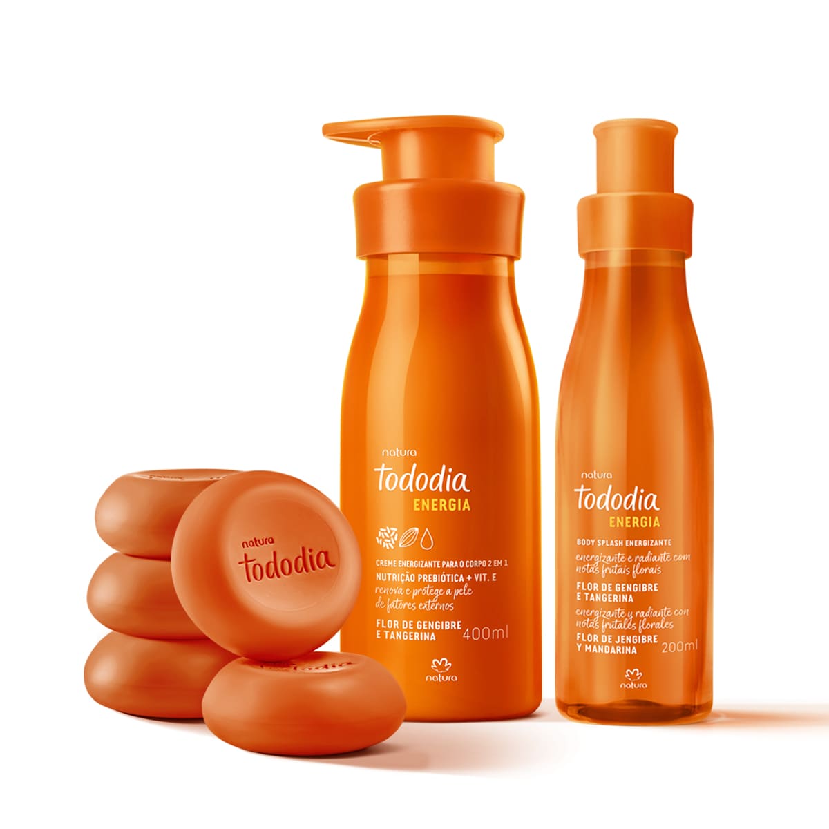 Sabonete e creme do kit em close-up