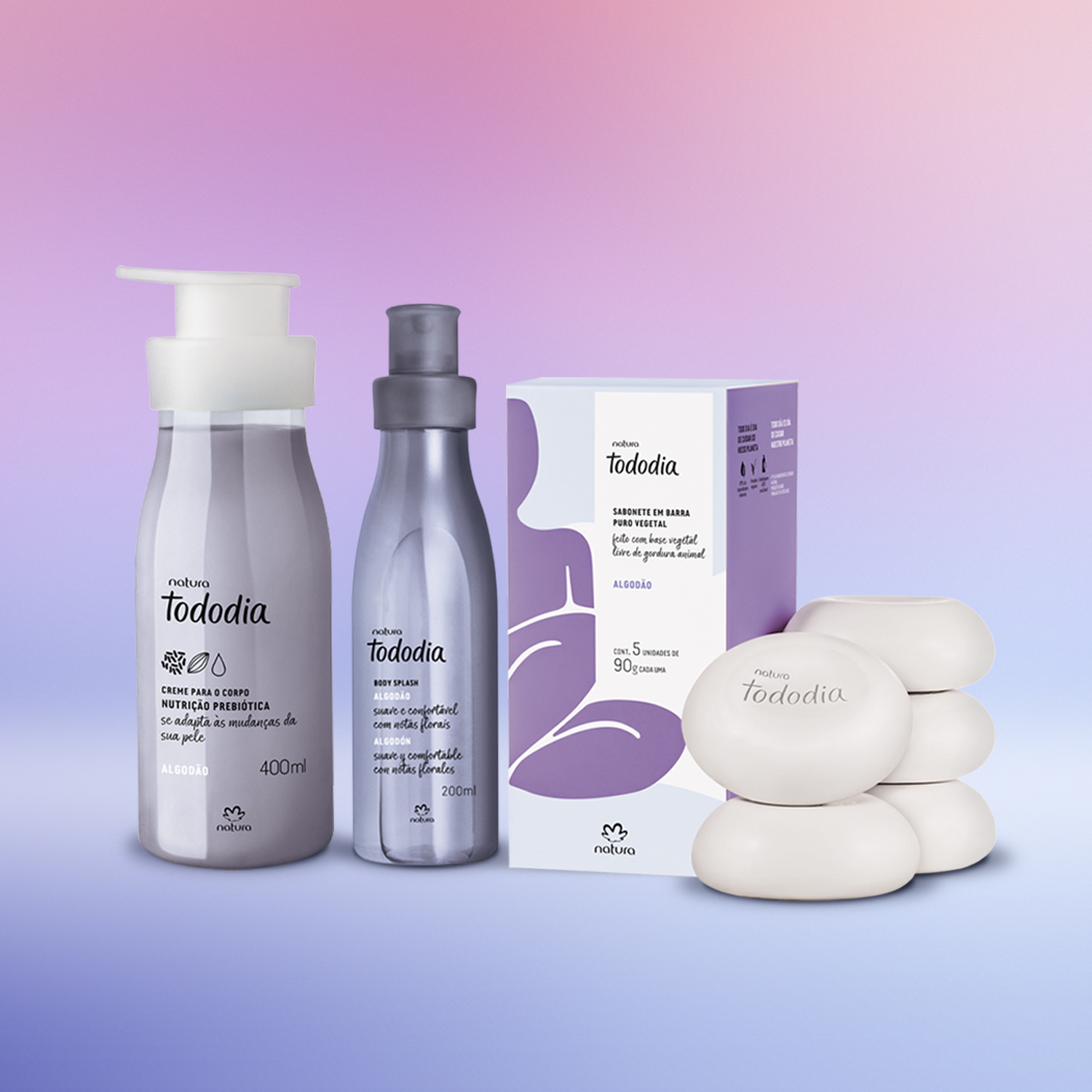 1767230264 185 Kit Tododia Algodao com Hidratante Body Splash e Sabonete em