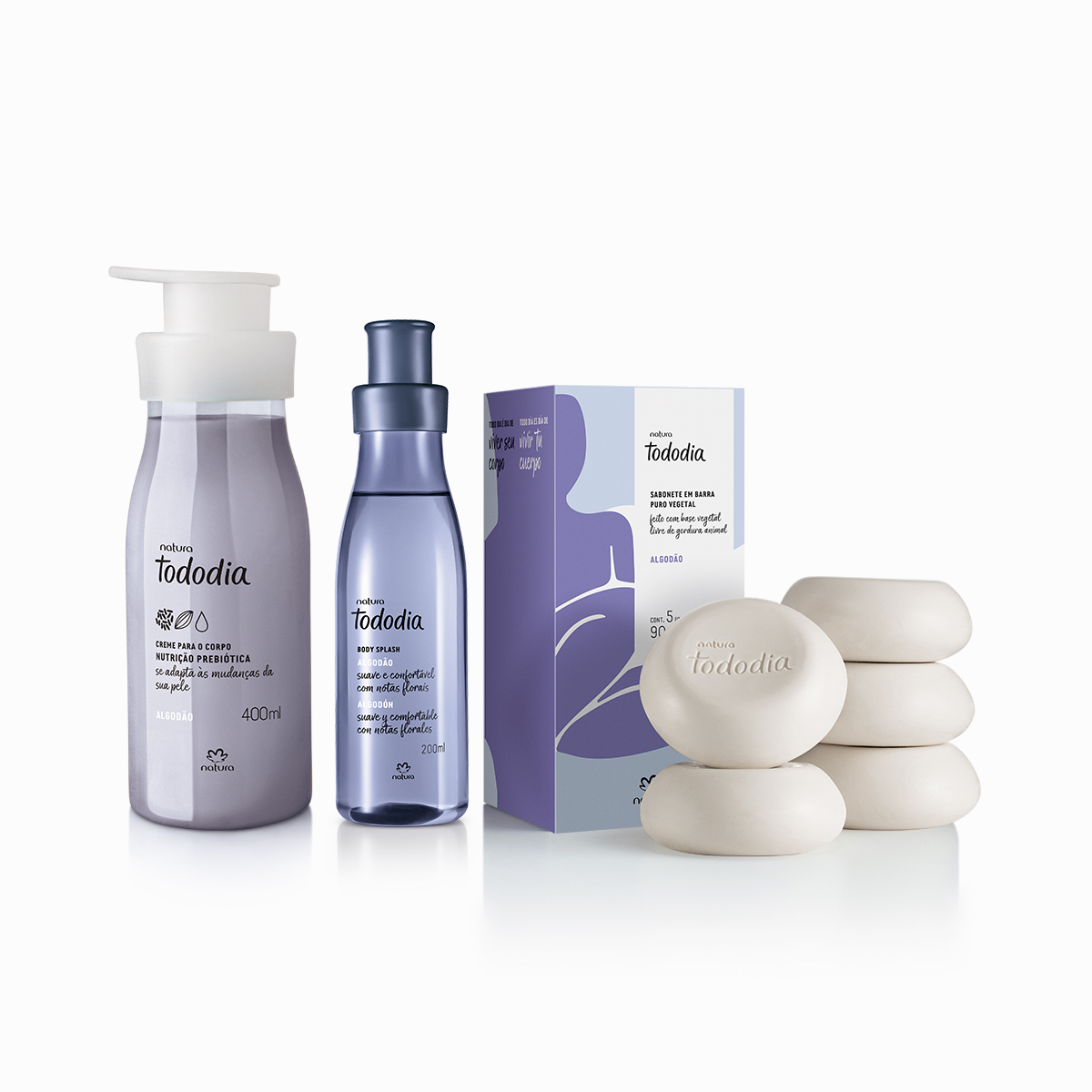 1767230264 92 Kit Tododia Algodao com Hidratante Body Splash e Sabonete em