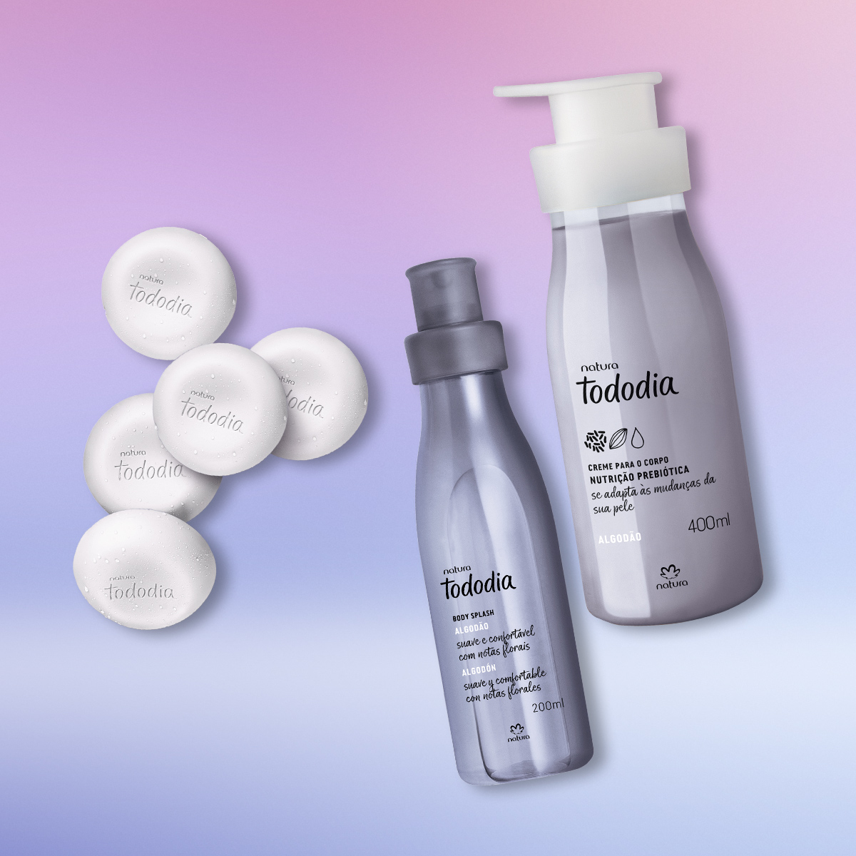 1767230265 930 Kit Tododia Algodao com Hidratante Body Splash e Sabonete em