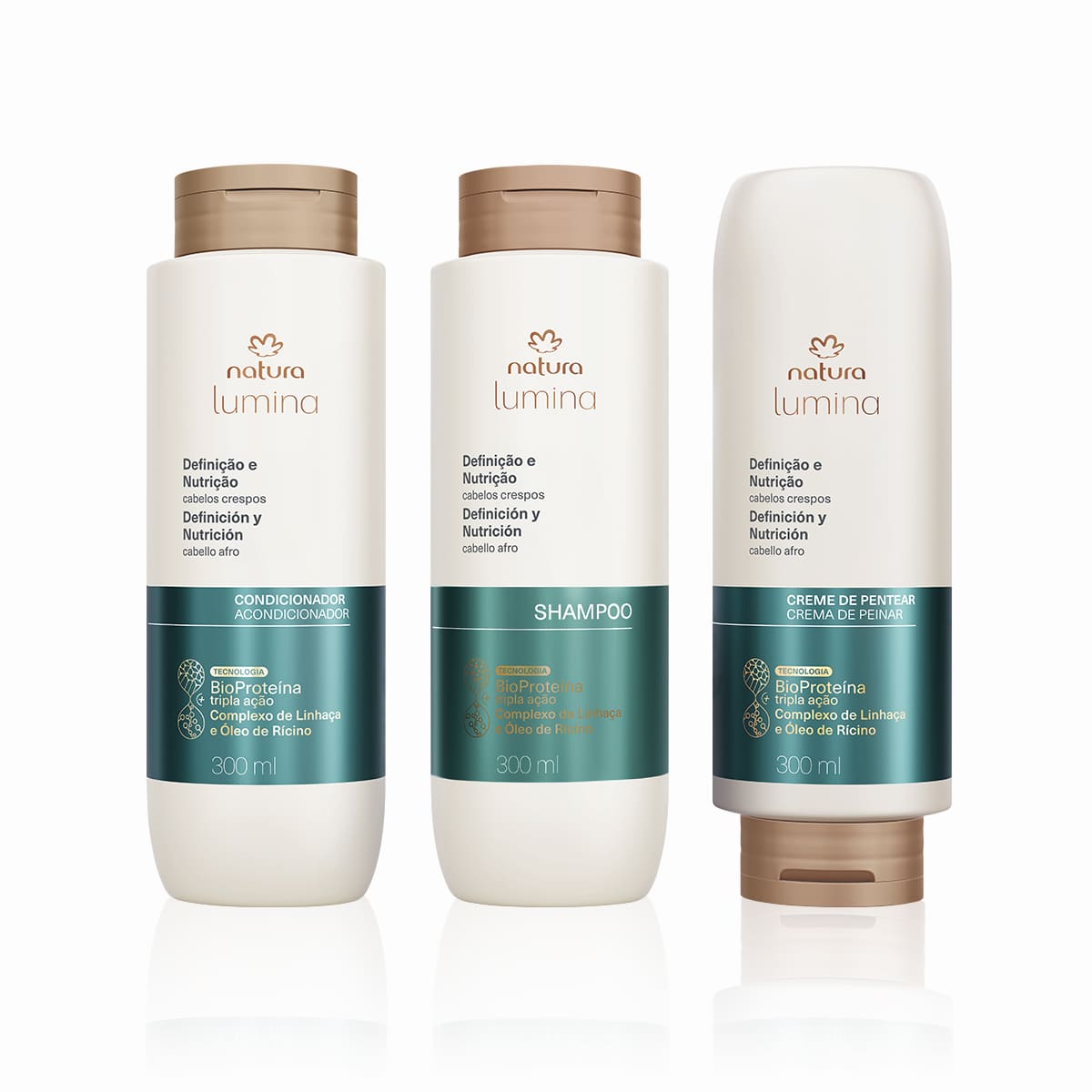 Kit Lumina Crespos Shampoo, Condicionador e Creme para Pentear (3 produtos) 4 Creme de pentear ativador Lumina