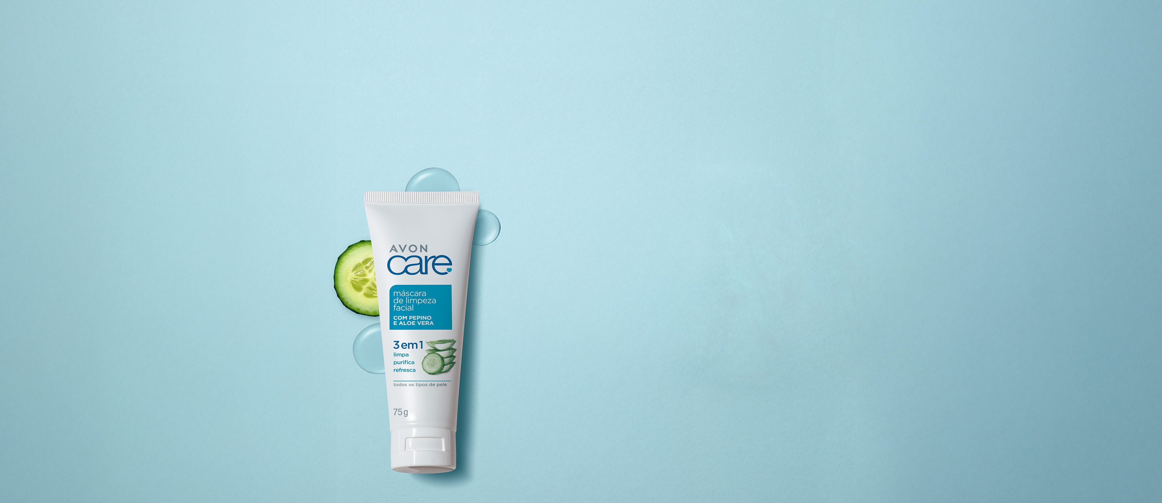 Banner desktop da Avon Care Máscara Pepino e Aloe Vera