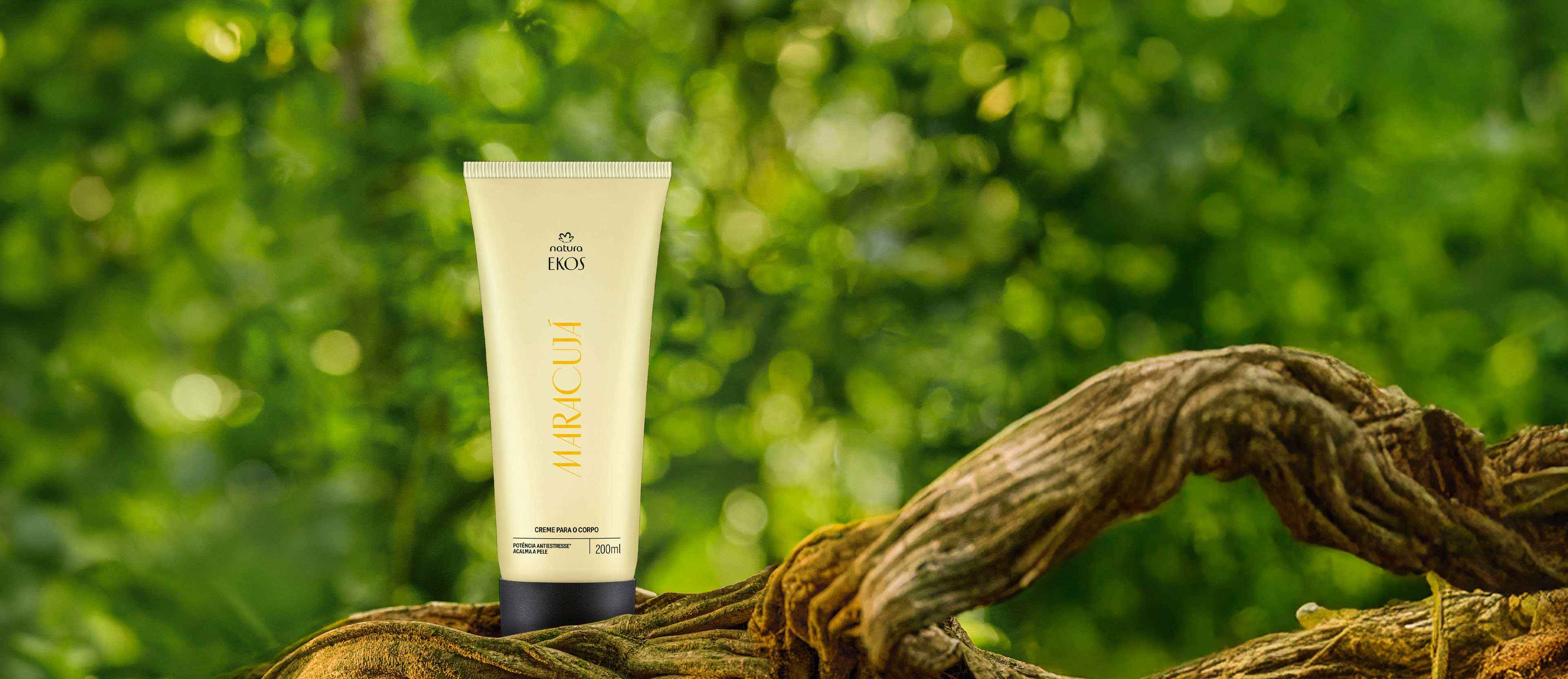 Creme Desodorante Hidratante para o Corpo Ekos Maracujá 2 Creme Ekos Maracujá em embalagem elegante