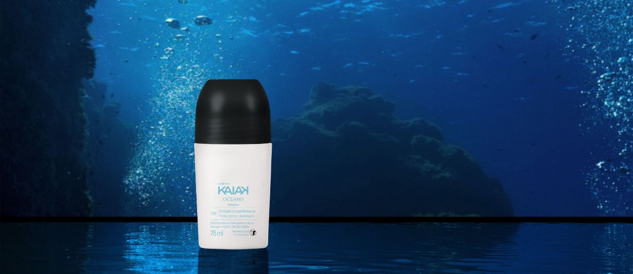 Desodorante Antitranspirante Roll-on Kaiak Oceano Masculino 2 Desodorante Kaiak Oceano Masculino em embalagem elegante