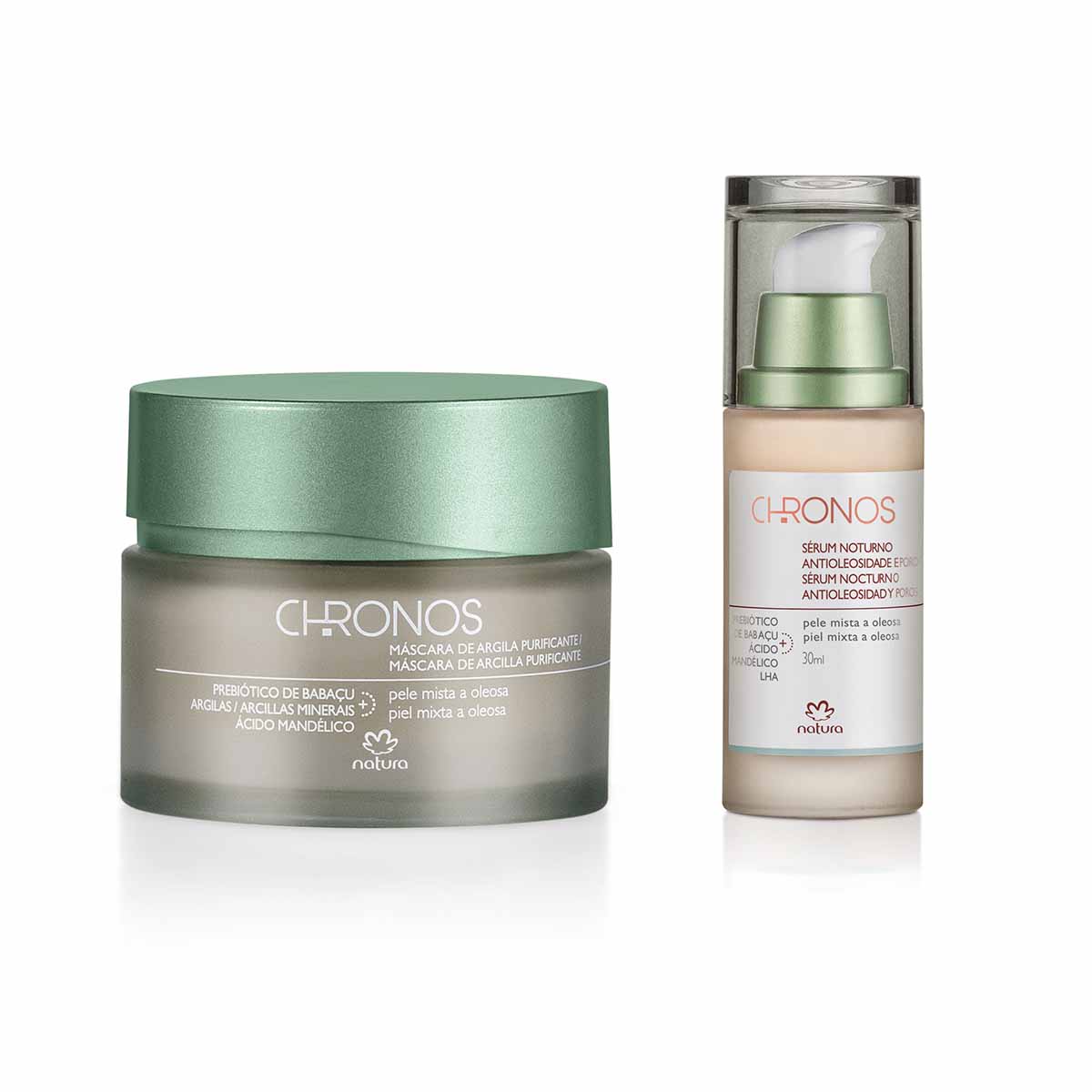 Kit Chronos Mascara de Argila e Serum Antioleosidade e Poros