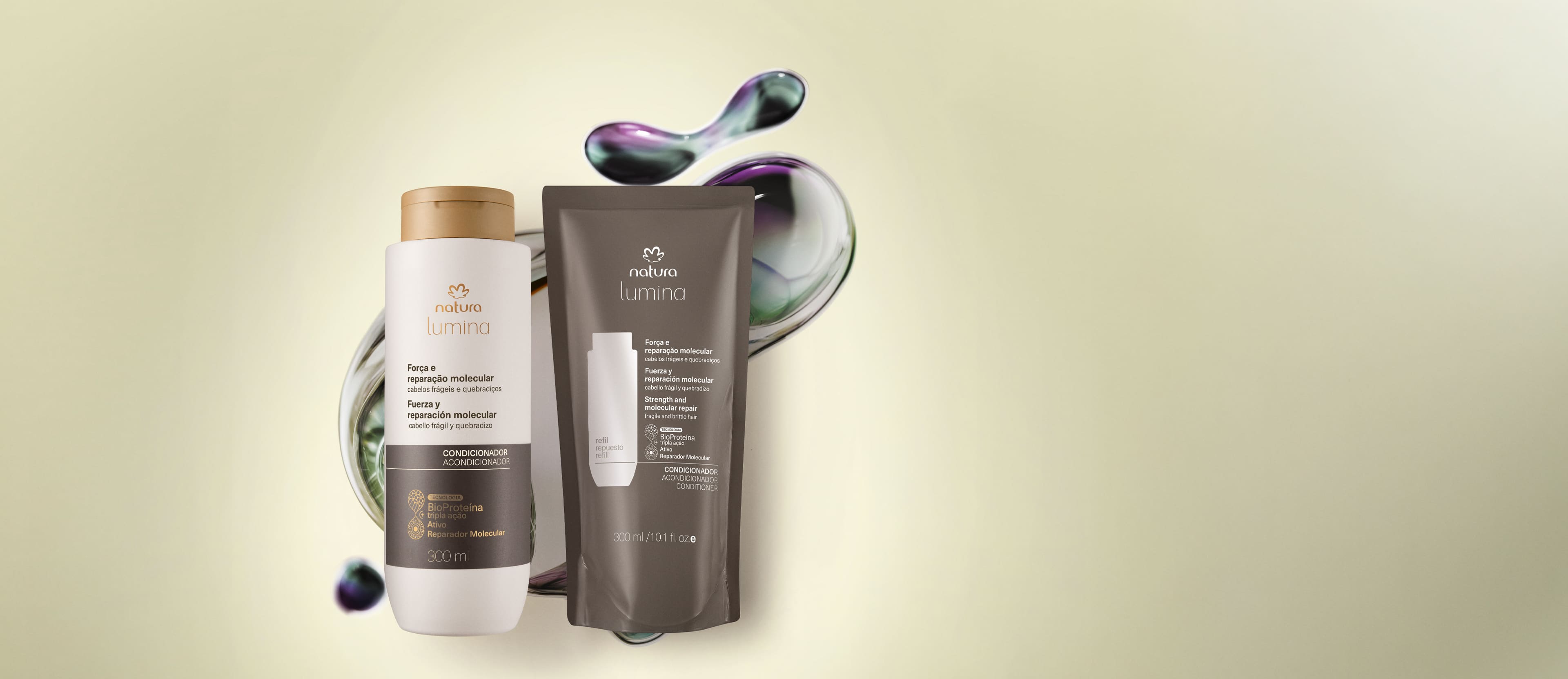 Kit Condicionador Lumina Forca e Reparacao Molecular com Refil