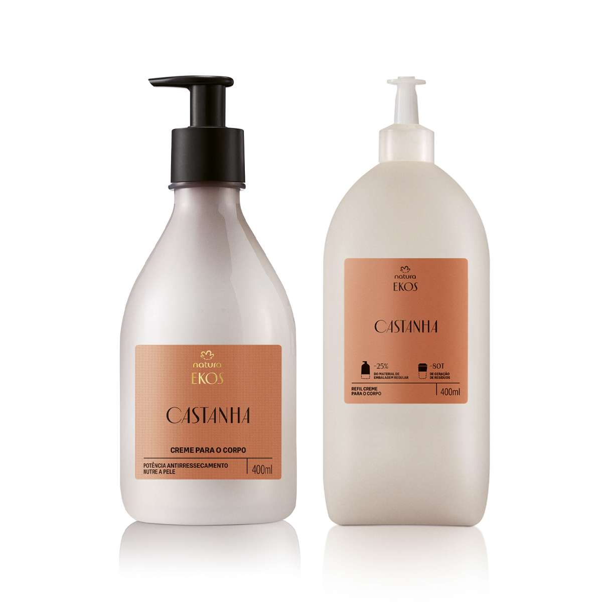 Kit Creme Desodorante Hidratante para o Corpo Ekos Castanha com