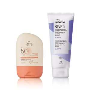 Kit Creme Nutritivo Tododia Algodão e Protetor Solar Facial Pele Normal a Seca FPS 50 Natura Solar [NATBRA-239243]