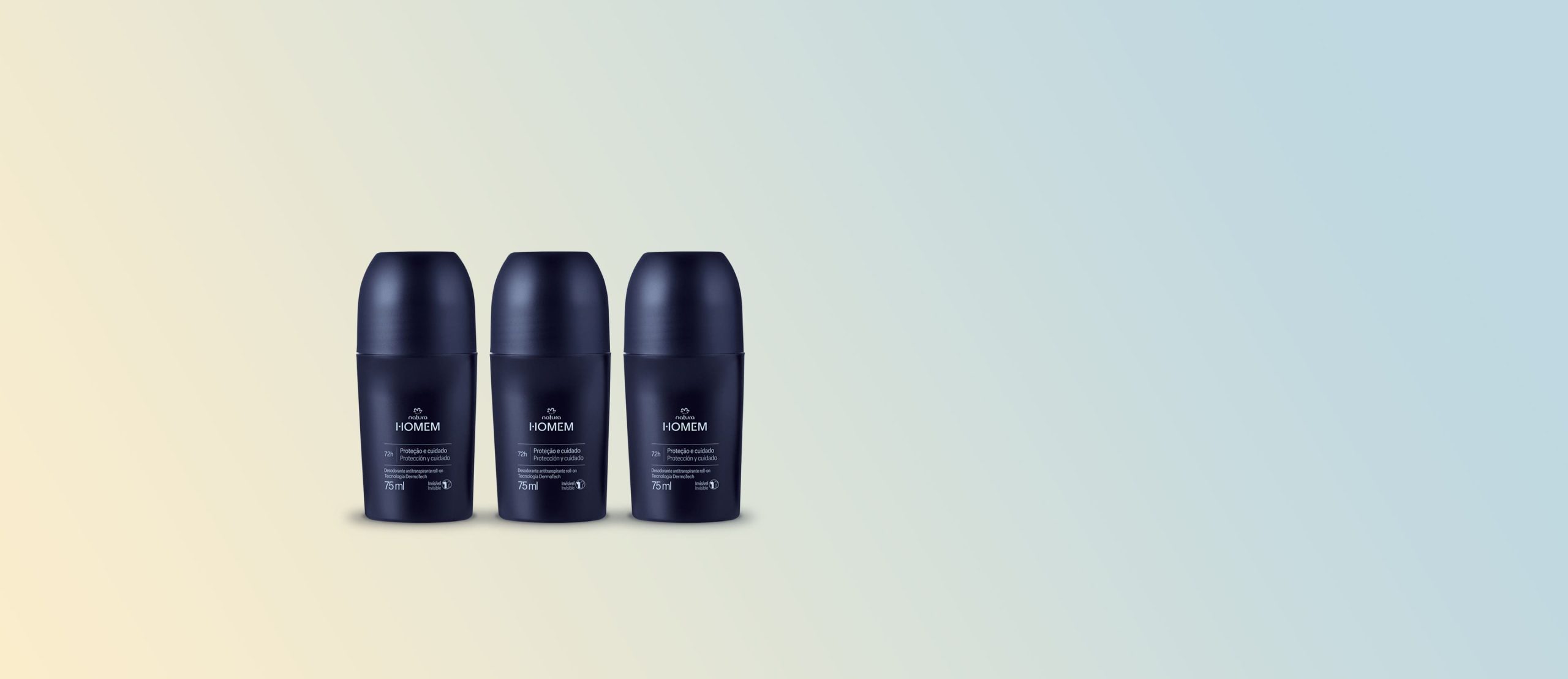 Kit Desodorante Antitranspirante Roll On Natura Homem Classico 3 unidades scaled