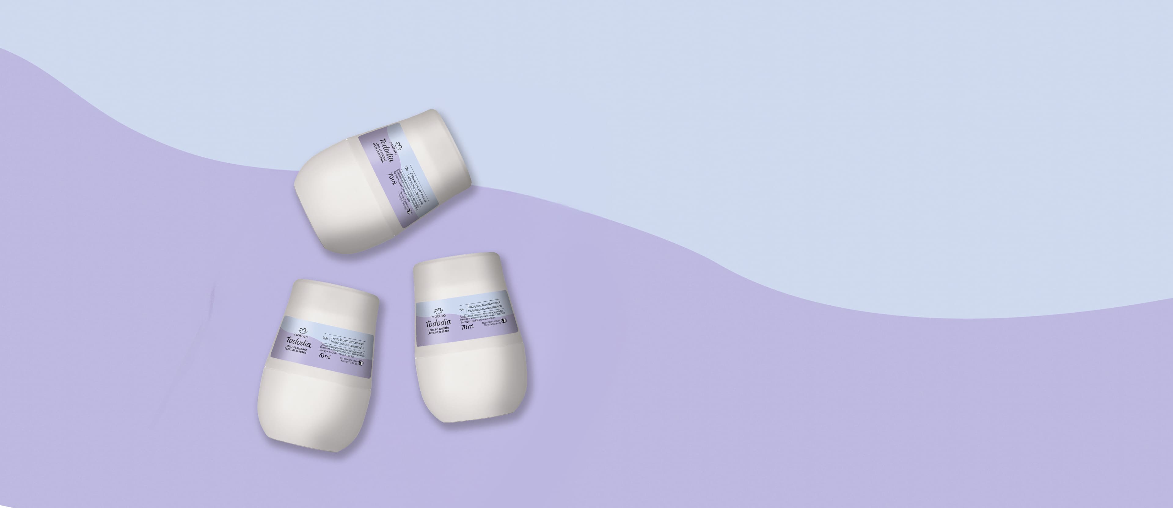 Kit Desodorante Antitranspirante Roll-on Algodão Natura Tododia