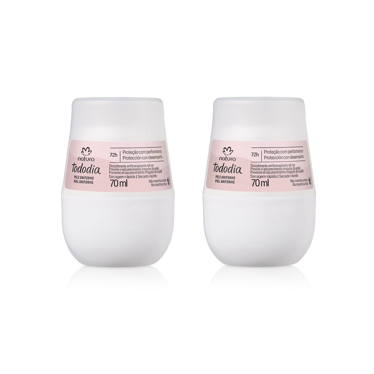 Kit Desodorante Antitranspirante Roll on Tododia Pele Uniforme 2 unidades