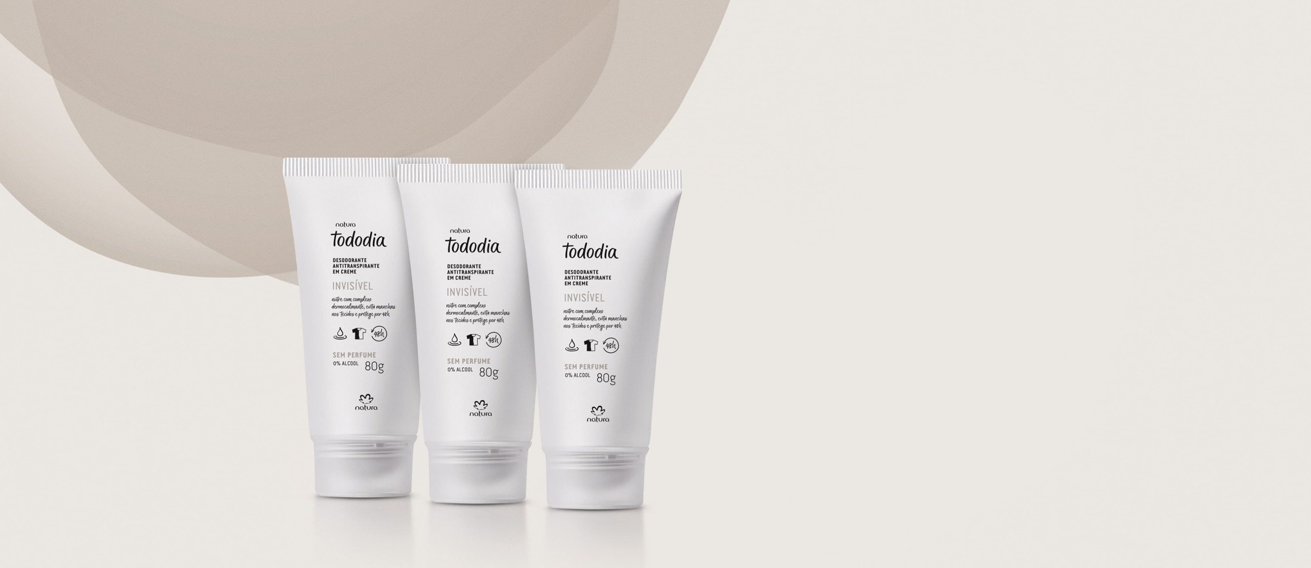 Kit Desodorante Antitranspirante em Creme Tododia Sem Perfume 3 unidades scaled