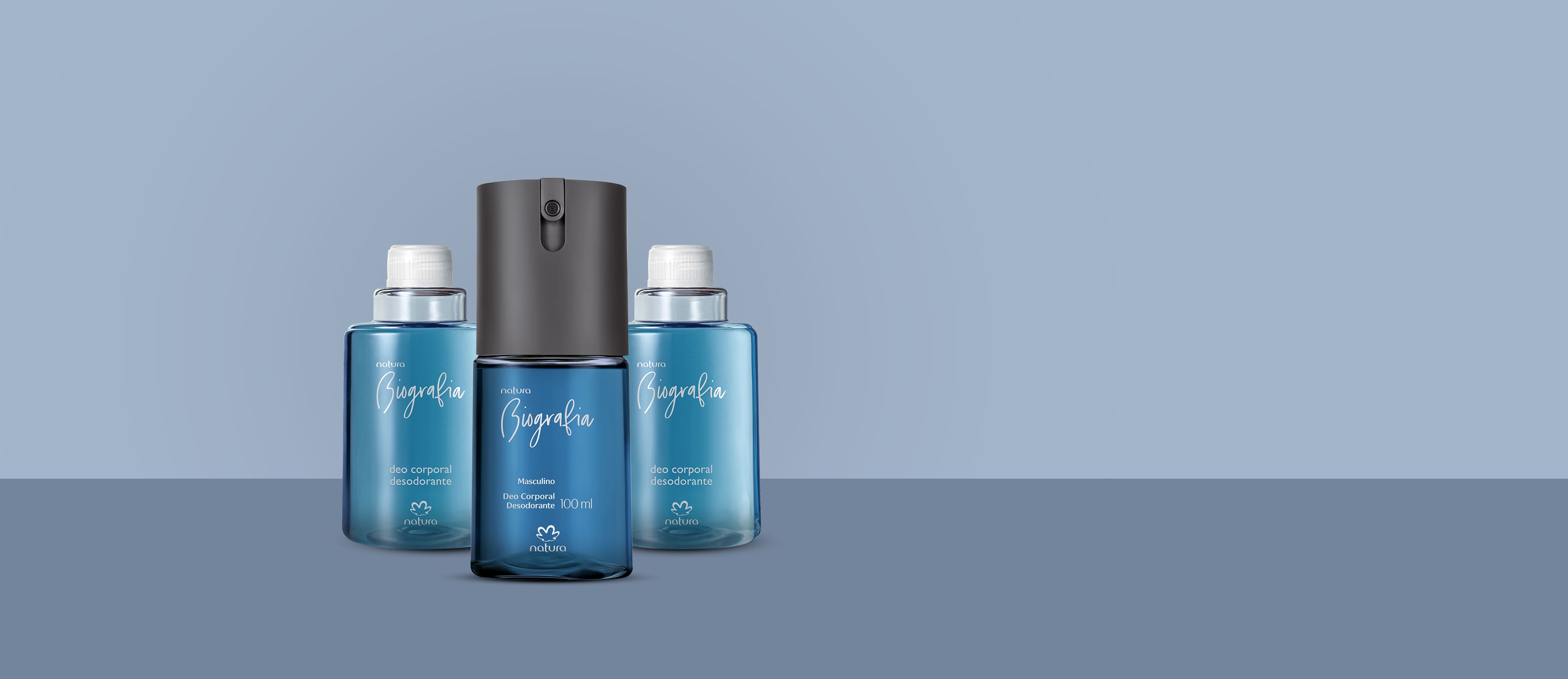Kit Desodorante Spray Corporal Biografia Masculino (3 produtos) 2 Kit Desodorante Spray Corporal Biografia Masculino 3 Produtos em embalagem elegante