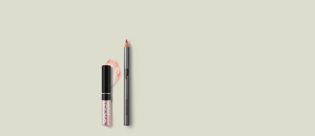 Kit Faces Lip Combo Gloss Sparkle Glass e Lápis Rosa