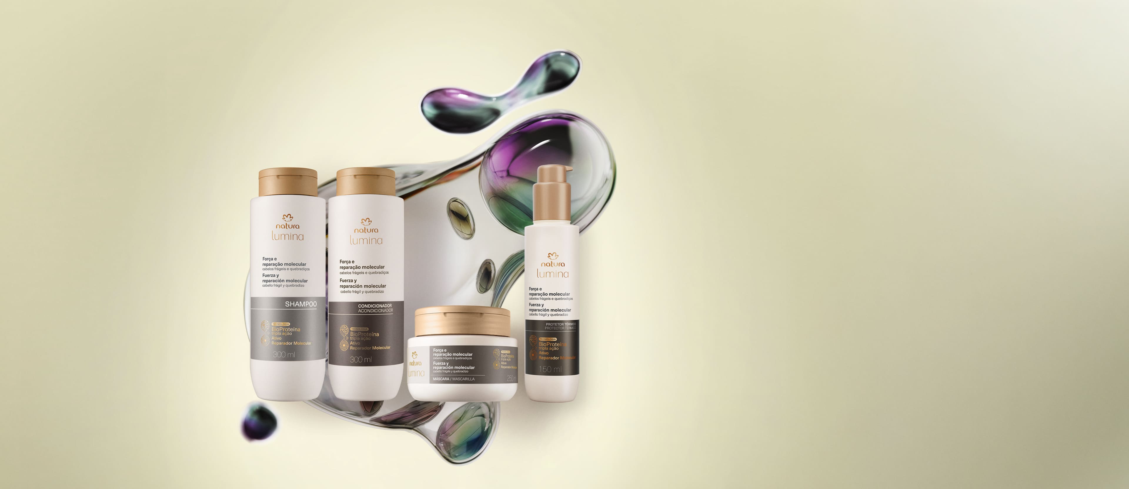 Kit Lumina Forca e Reparacao Molecular 4 produtos