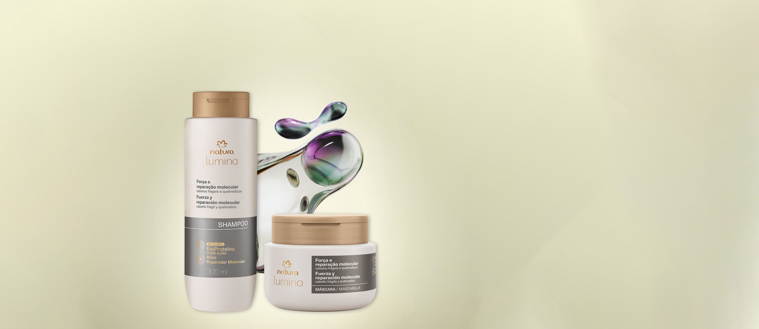 Kit Lumina Forca e Reparacao Molecular Shampoo e Mascara scaled