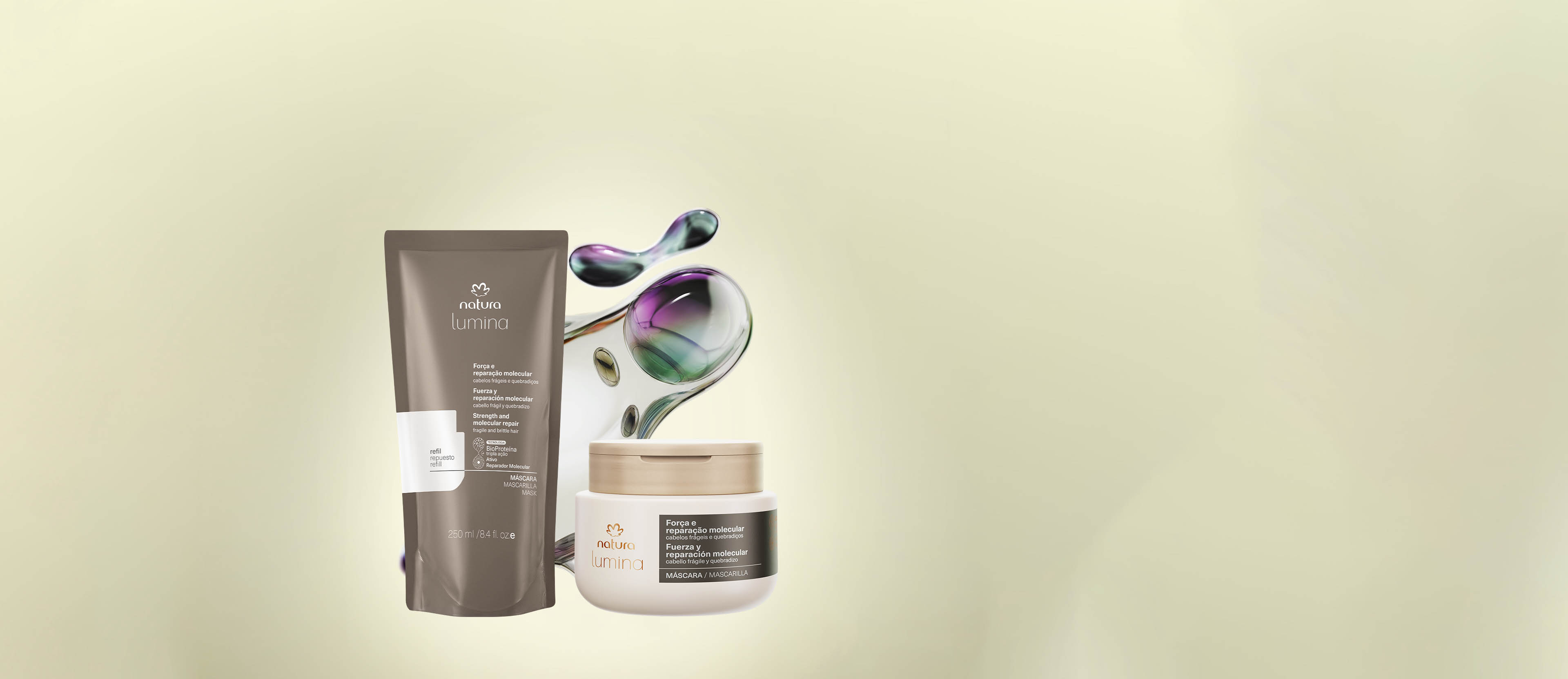 Kit Mascara com Refil Lumina Forca e Reparacao Molecular