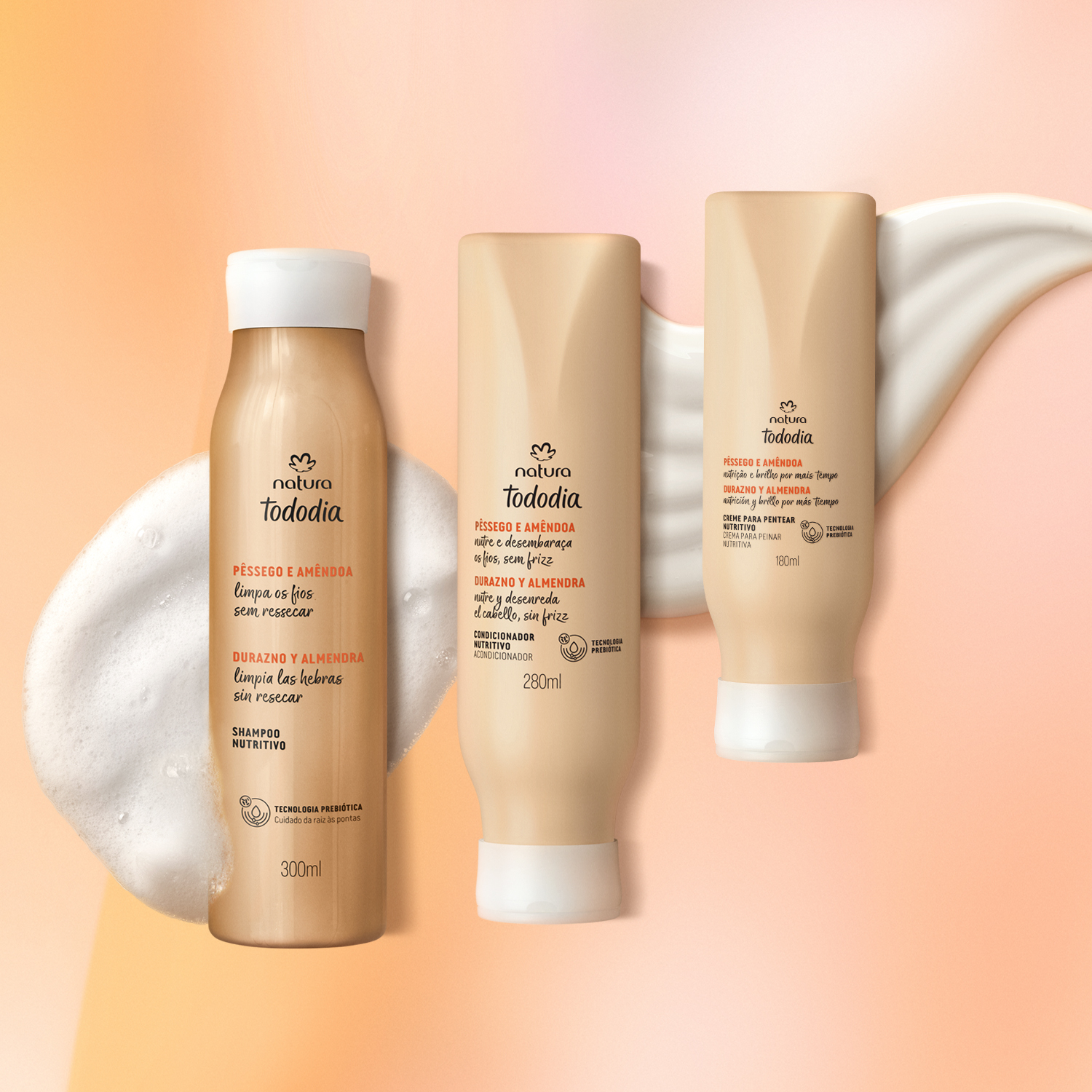 Kit Nutritivo Tododia Pessego e Amendoa 3 produtos