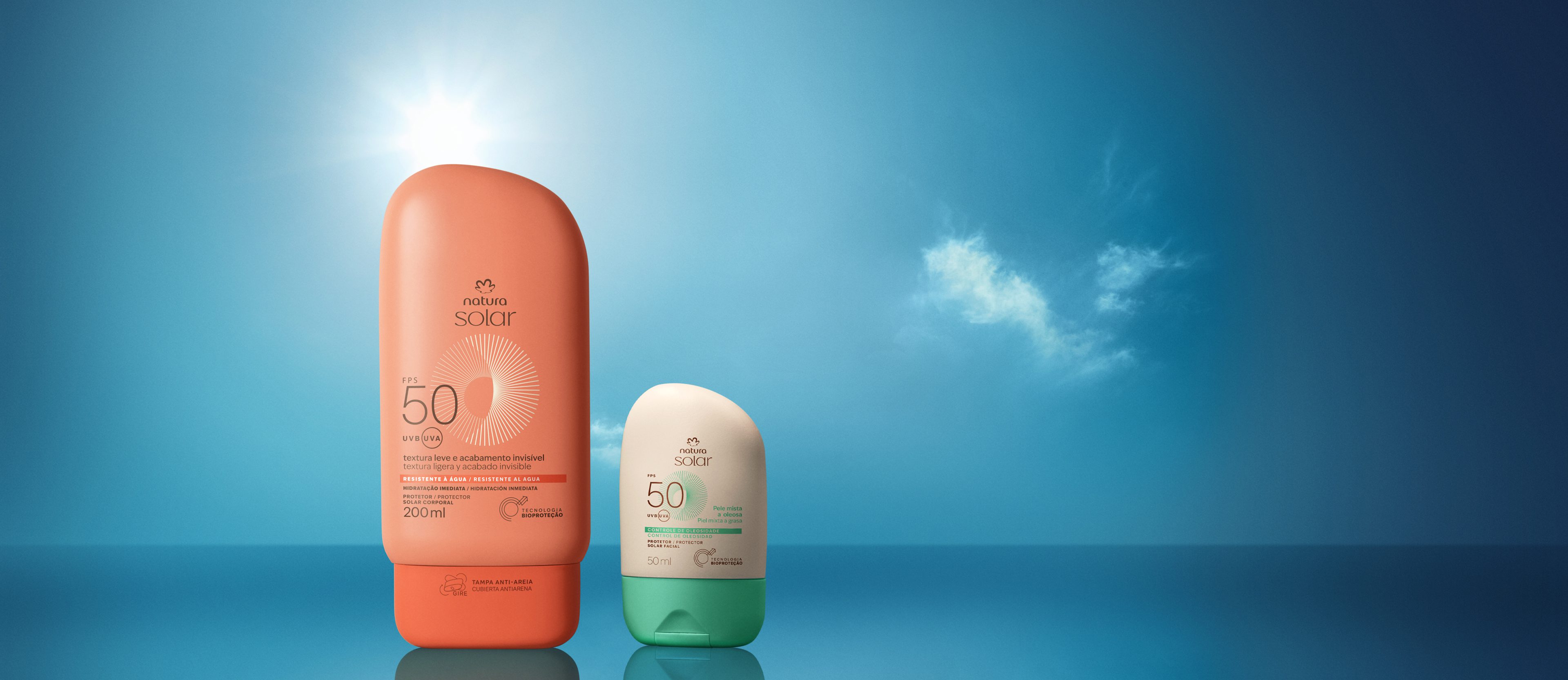 Kit Protetor Solar Natura Solar em embalagem sustentável