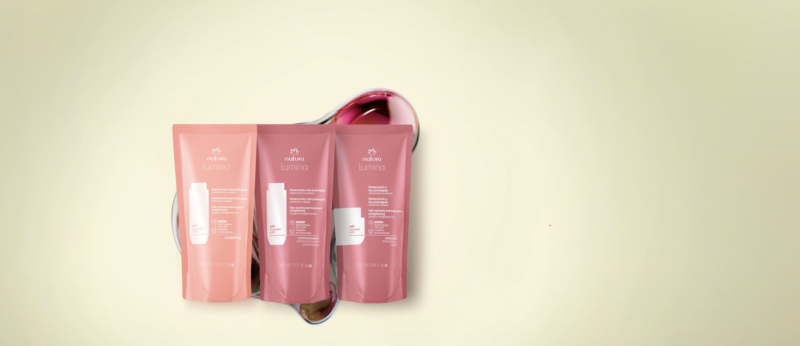 Kit Refil Shampoo Condicionador e Mascara Lumina para Restauracao e scaled