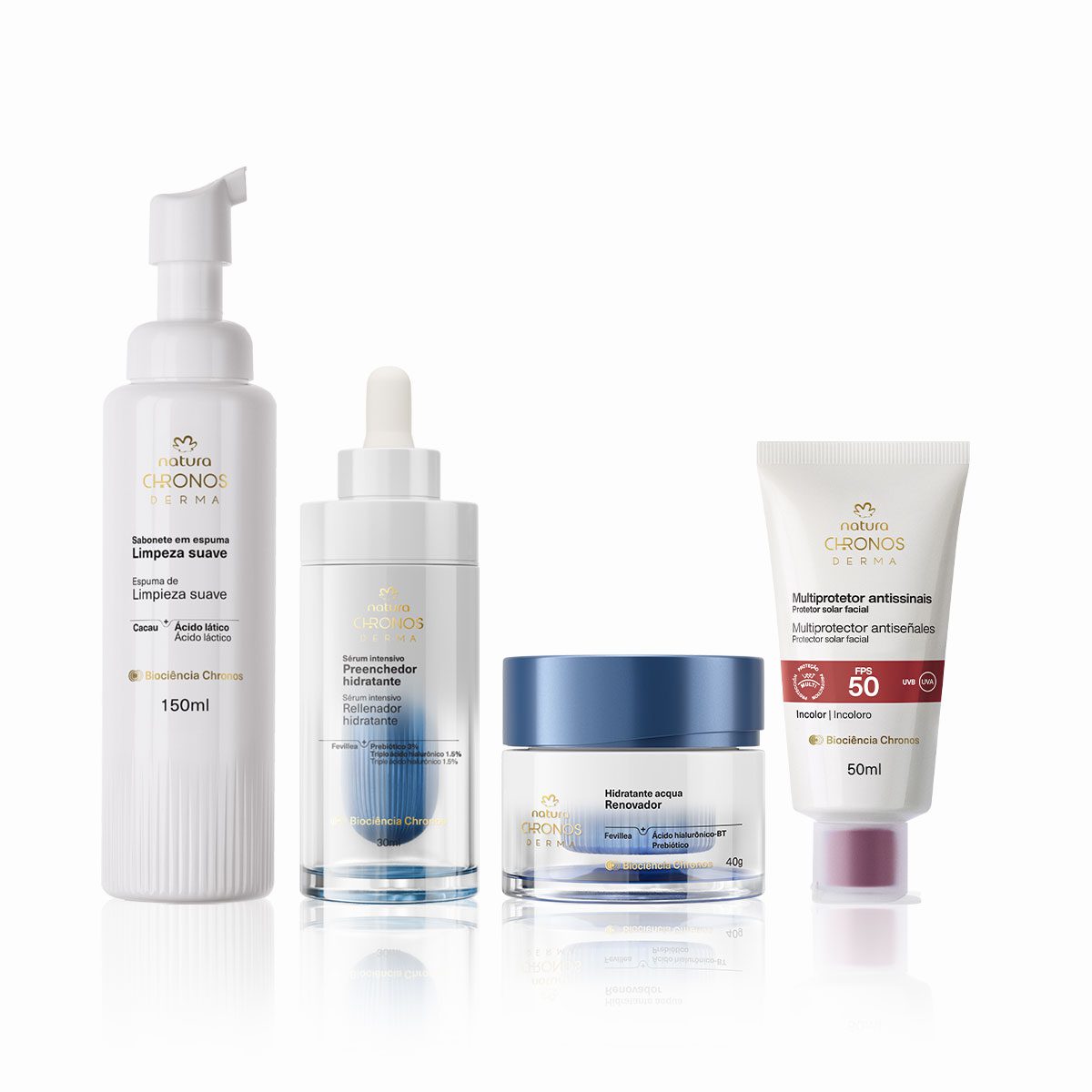 Kit Rotina Hidratacao Completo Chronos Derma 4 produtos