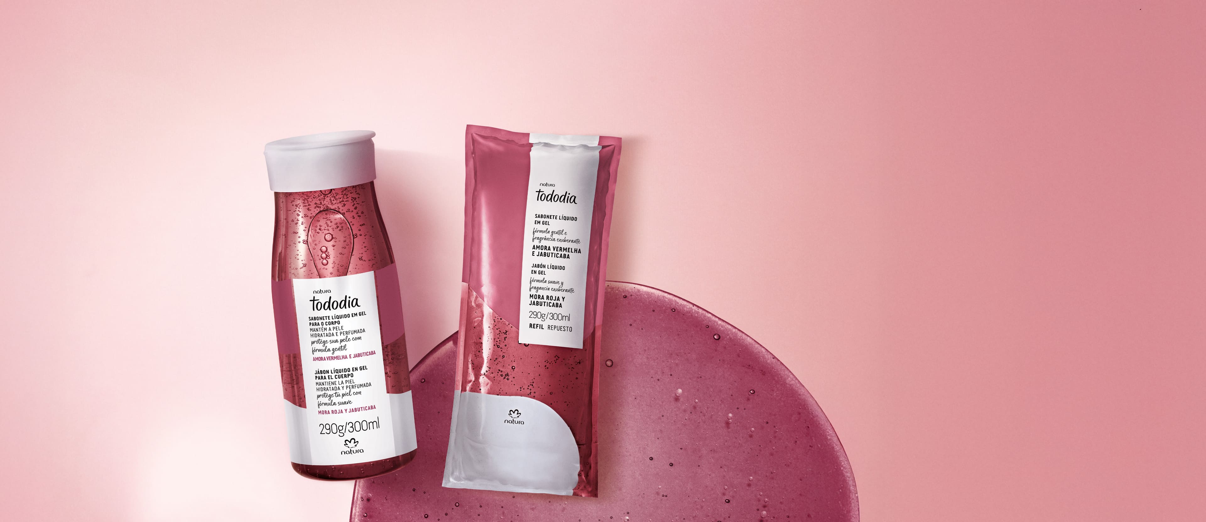 Kit Sabonete Líquido Gel Tododia Amora Vermelha e Jabuticaba