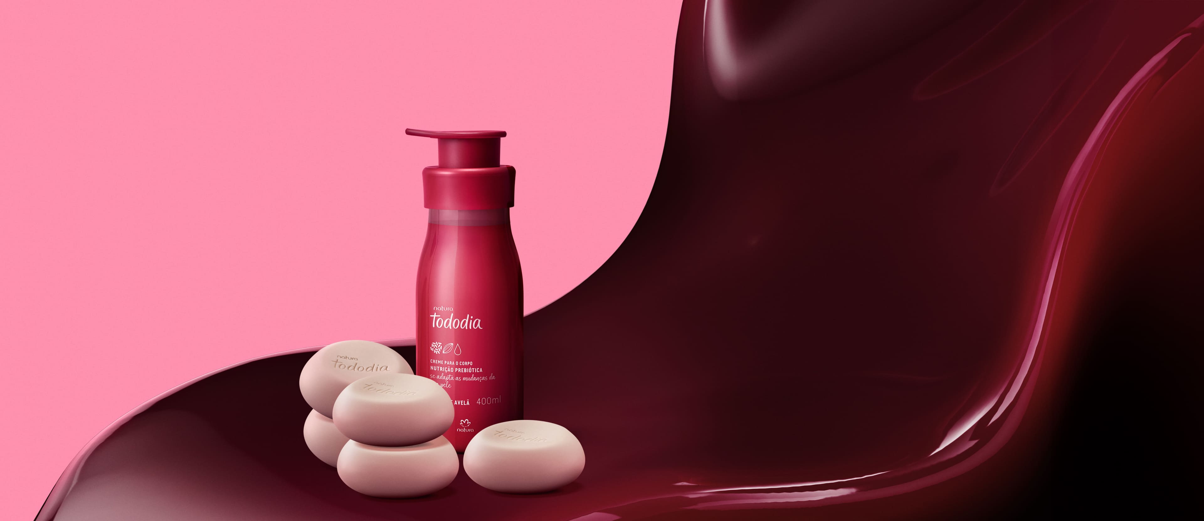 Kit Sabonetes e Creme Nutritivo Tododia Cereja e Avela 2