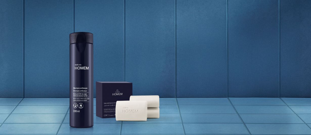 Kit Shampoo Anticaspa e Sabonete Corpo e Barba Natura Homem