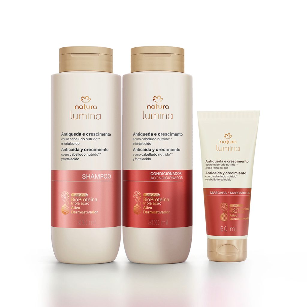 Kit Shampoo Condicionador E Mascara Lumina Antiqueda E Crescimento