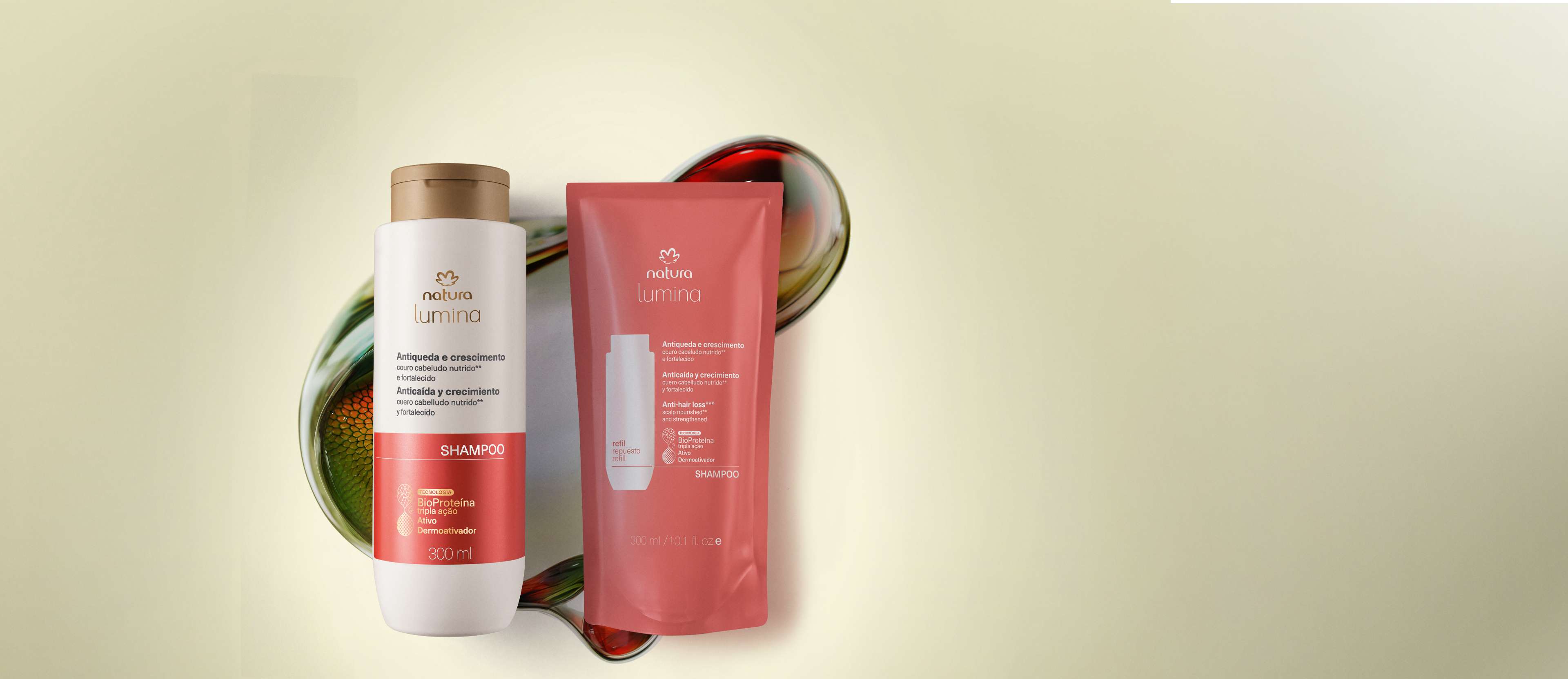 Kit Shampoo Estimulante Lumina Antiqueda e Crescimento com Refil 2