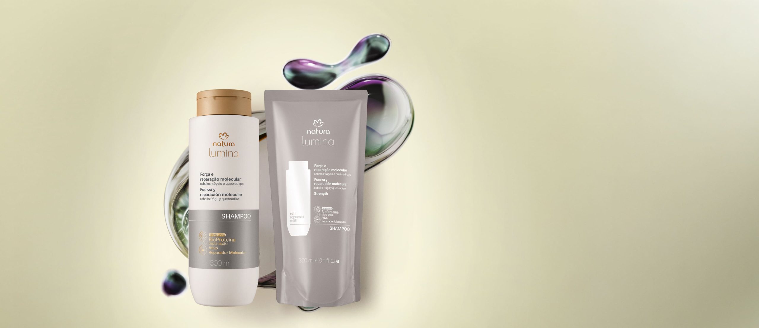Kit Shampoo Lumina Forca e Reparacao Molecular com Refil scaled