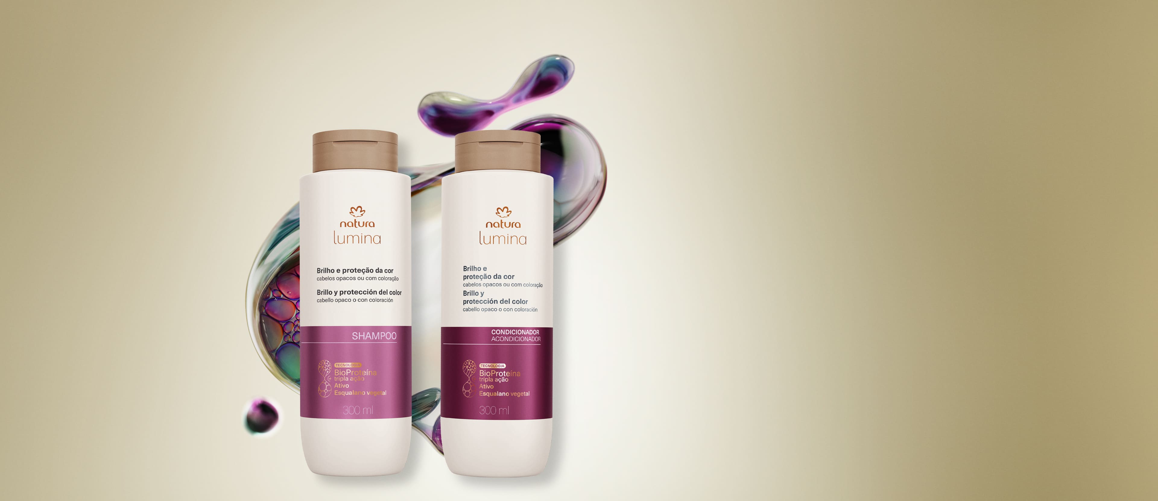 Kit Shampoo e Condicionador Brilho e Protecao da Cor Lumina