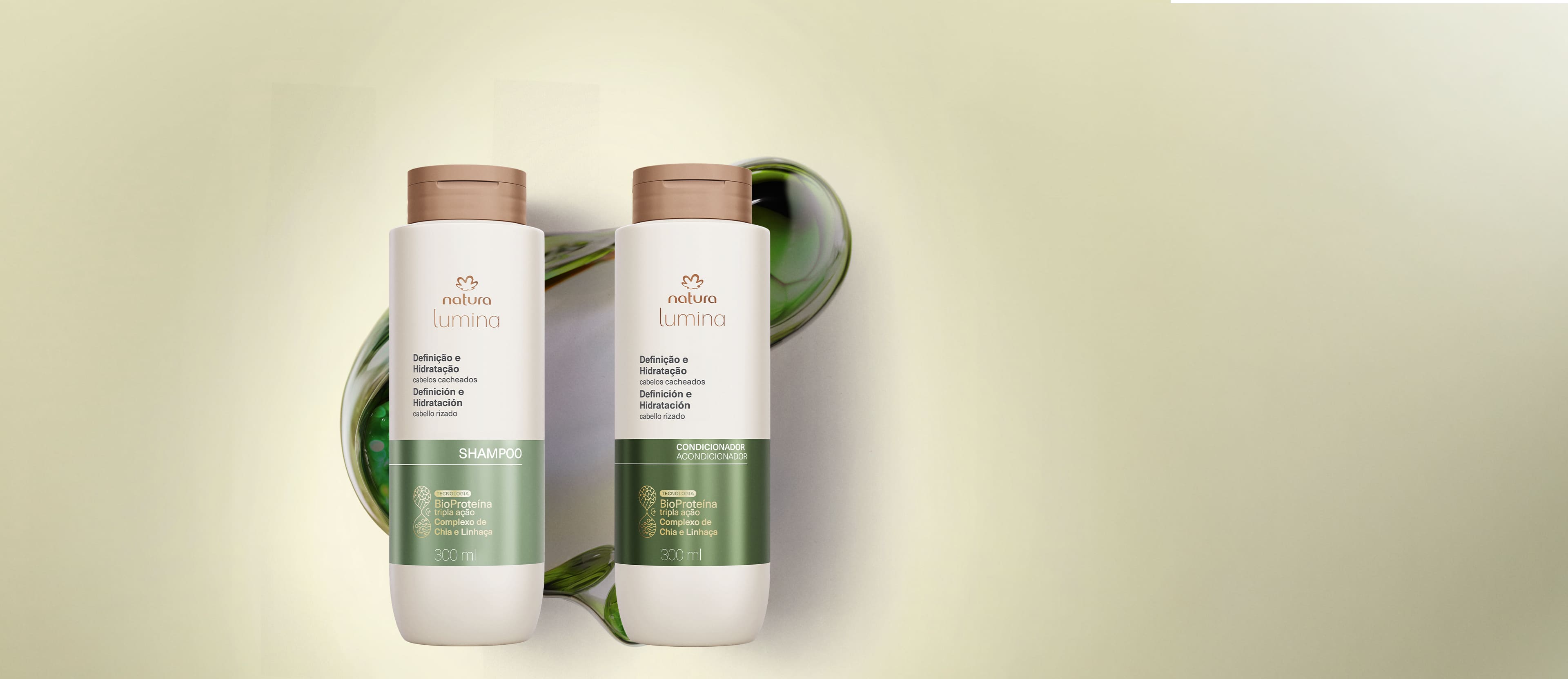 Kit Shampoo e Condicionador Lumina Definição e Hidratação de Cabelos Cacheados (2 produtos) 2 Kit Lumina para cachos definidos