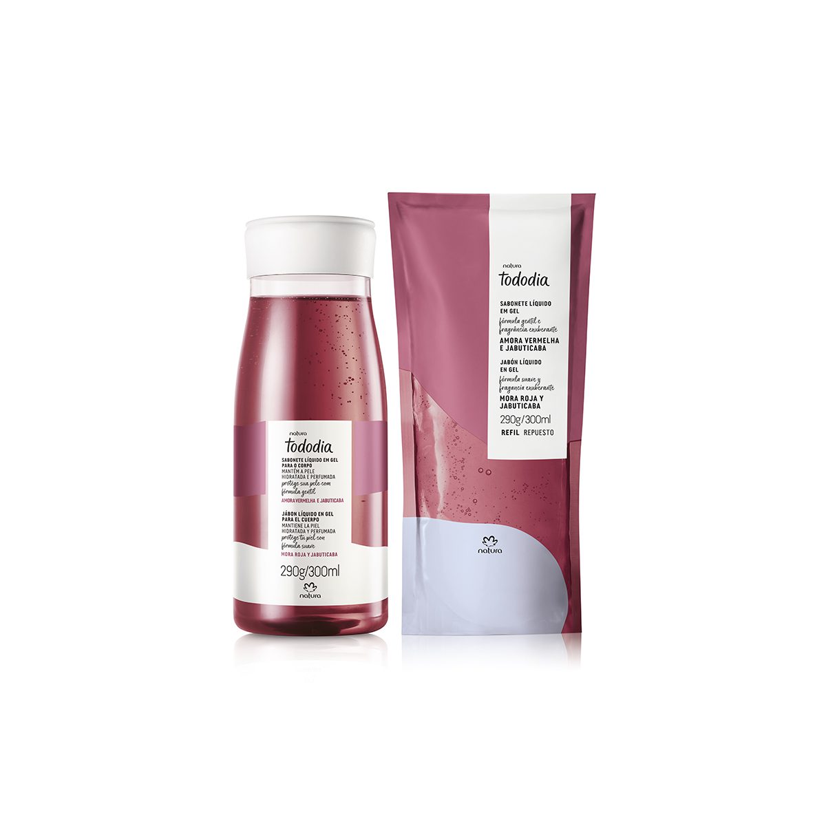 Kit Tododia Sabonete Liquido Amora e Jabuticaba com Refil 2