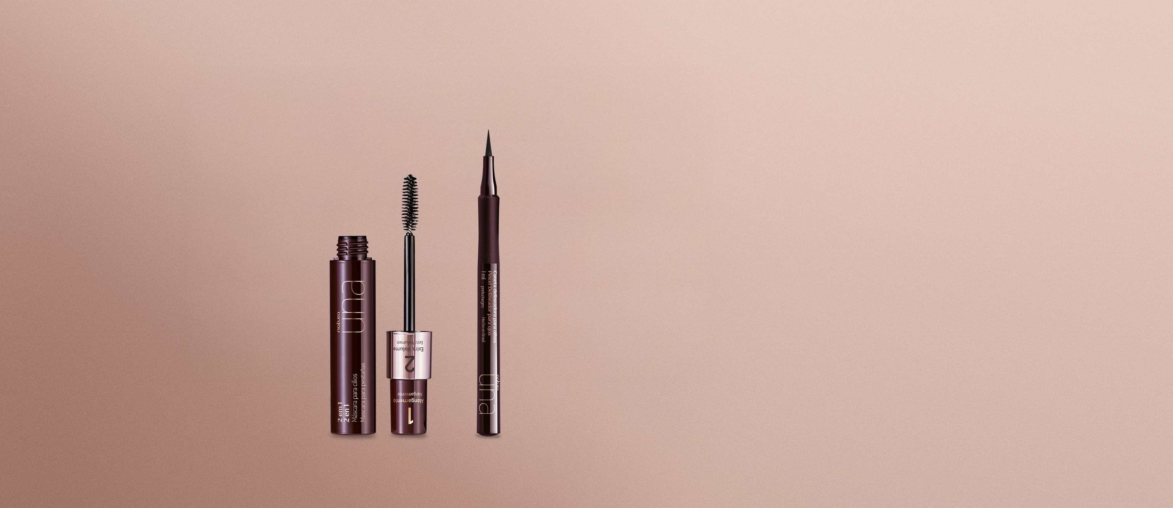 Kit Una Caneta Delineadora Preta e Máscara para Cílios 2 em 1 (2 produtos) 2 Kit Una em destaque