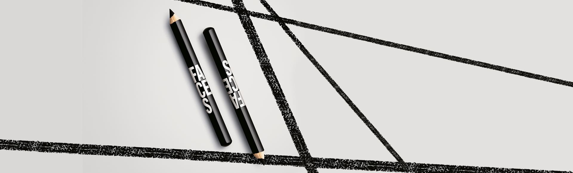 Minilápis Extrapreto para os Olhos Faces 2 Minilápis Extrapreto para Olhos Faces em embalagem elegante