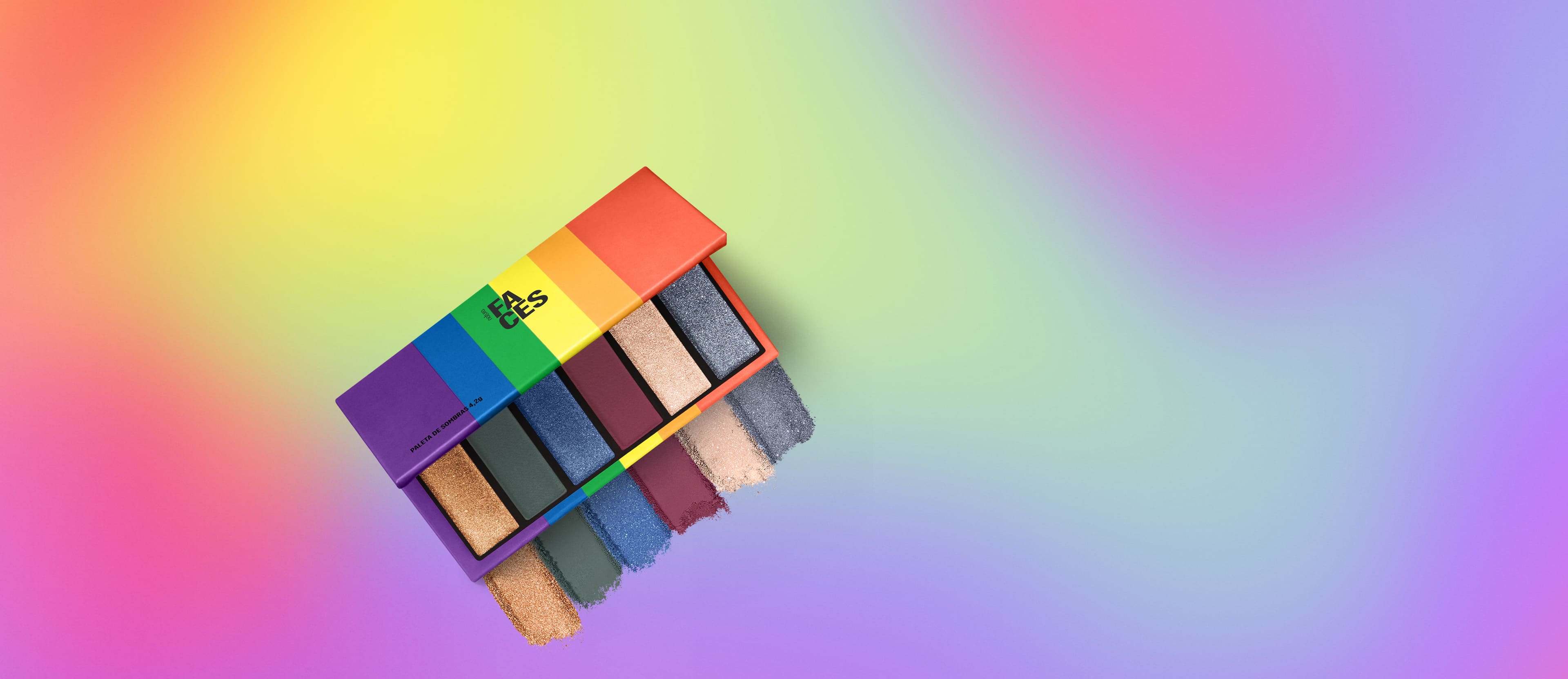 Paleta de Sombras Faces 6 cores em destaque