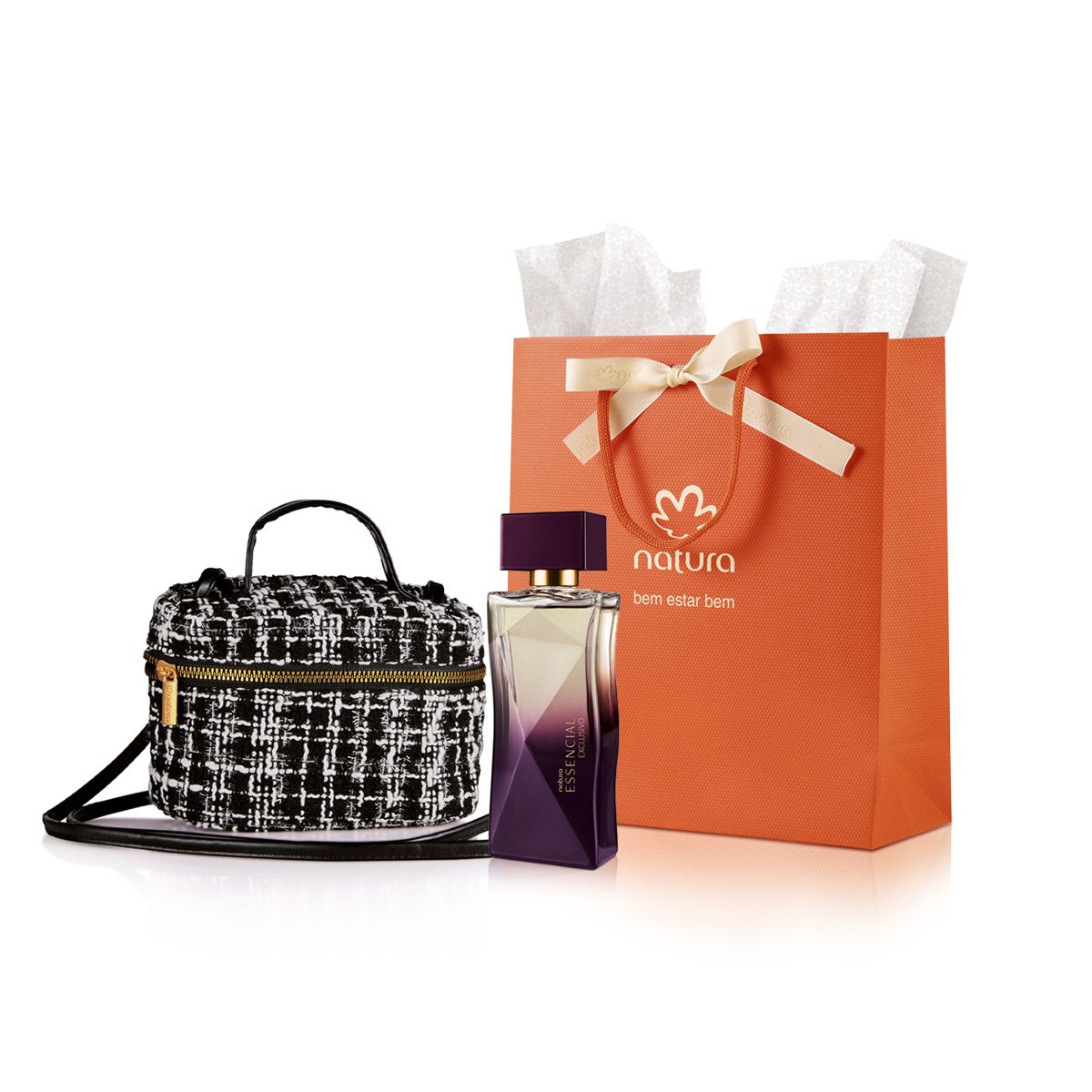 Presente Natura Essencial Exclusivo Feminino com Bolsa (2 produtos) 2 Presente Natura Essencial Exclusivo com Bolsa
