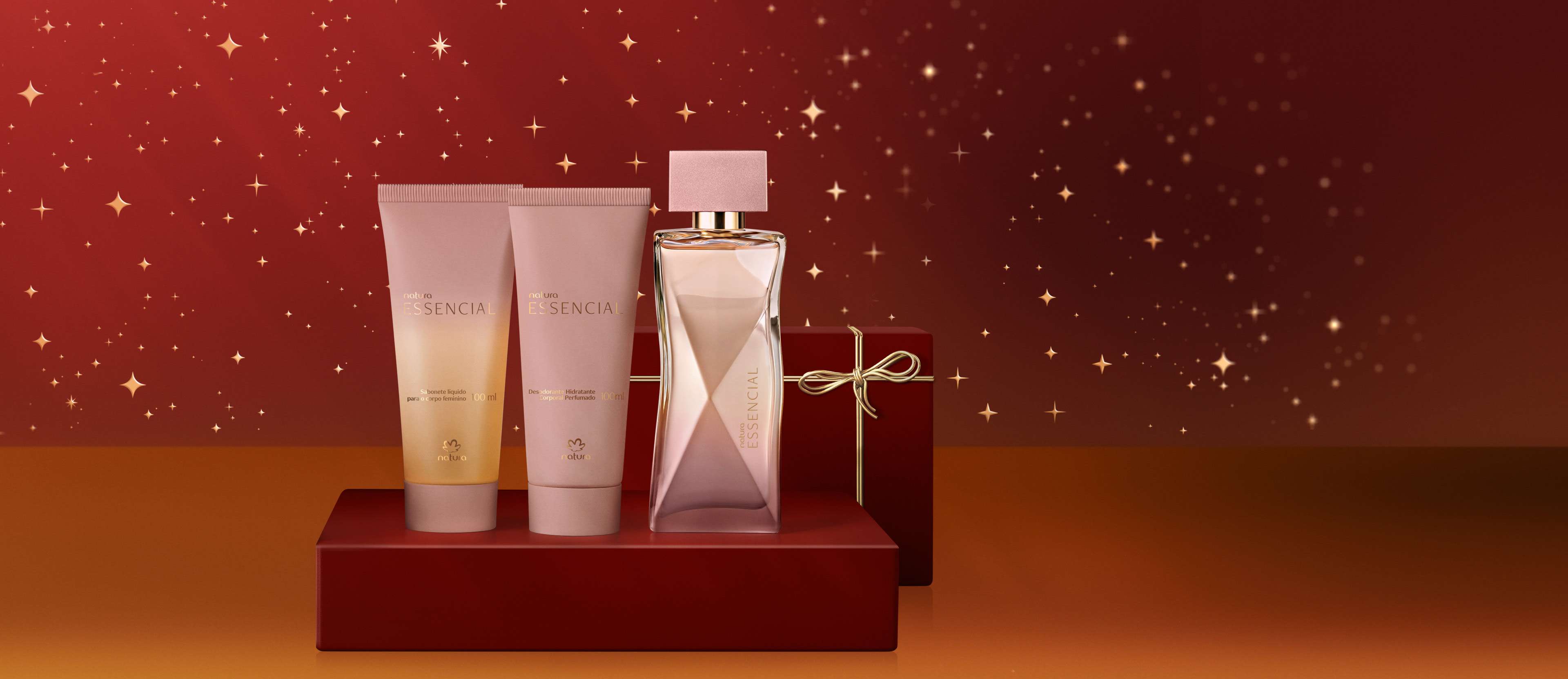 Presente Natura Essencial Feminino embalagem elegante