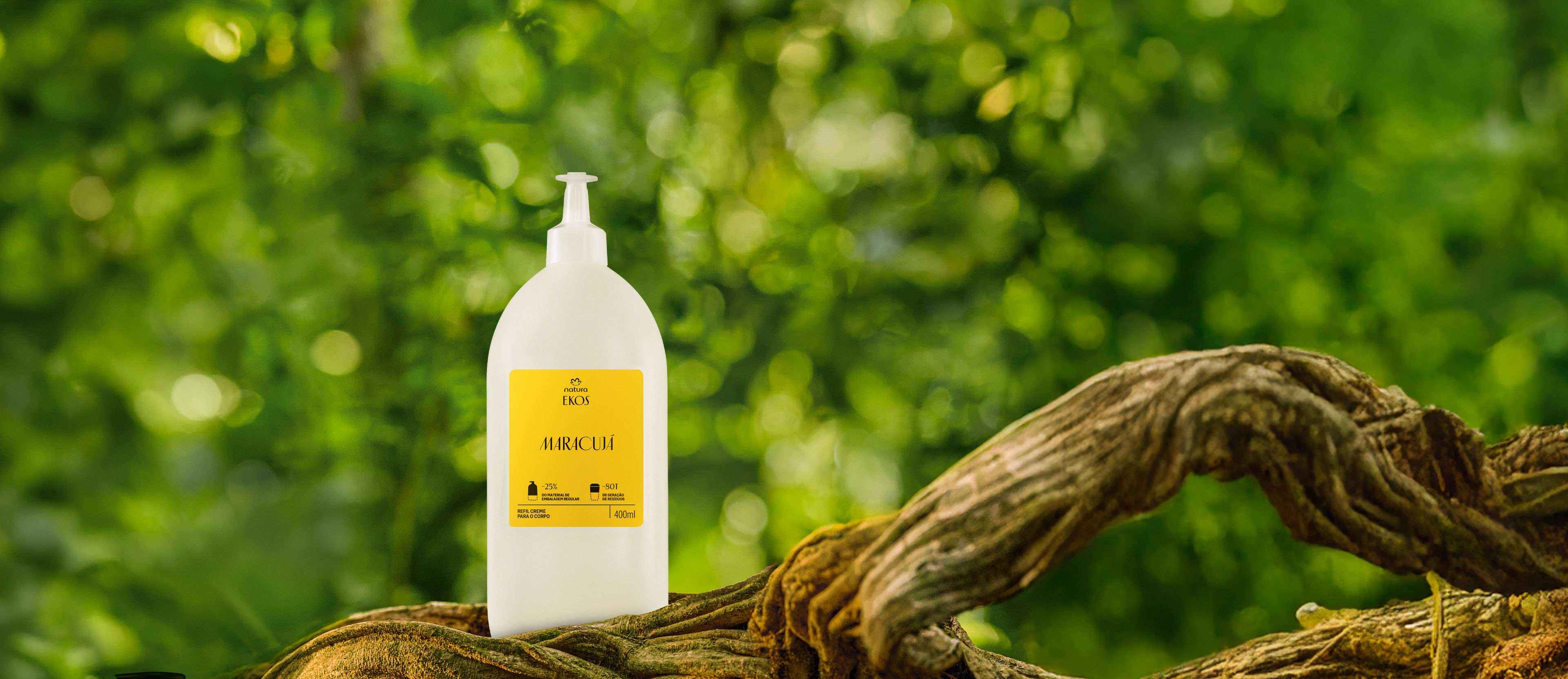 Embalagem elegante do Refil Creme Ekos Maracujá