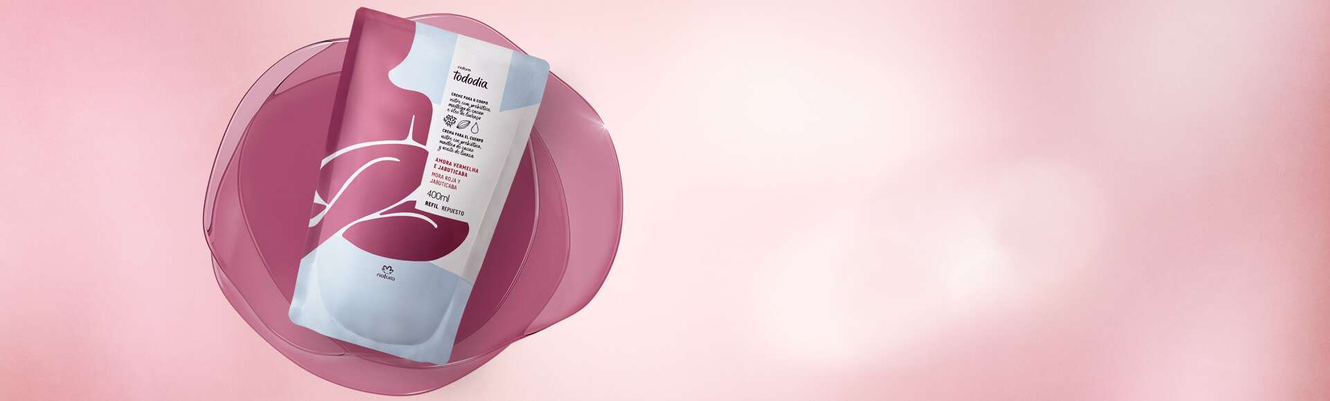 Refil Creme Desodorante Nutritivo para o Corpo Tododia Amora Vermelha e Jabuticaba 2 Refil Hidratante Amora Vermelha e Jabuticaba Natura Tododia