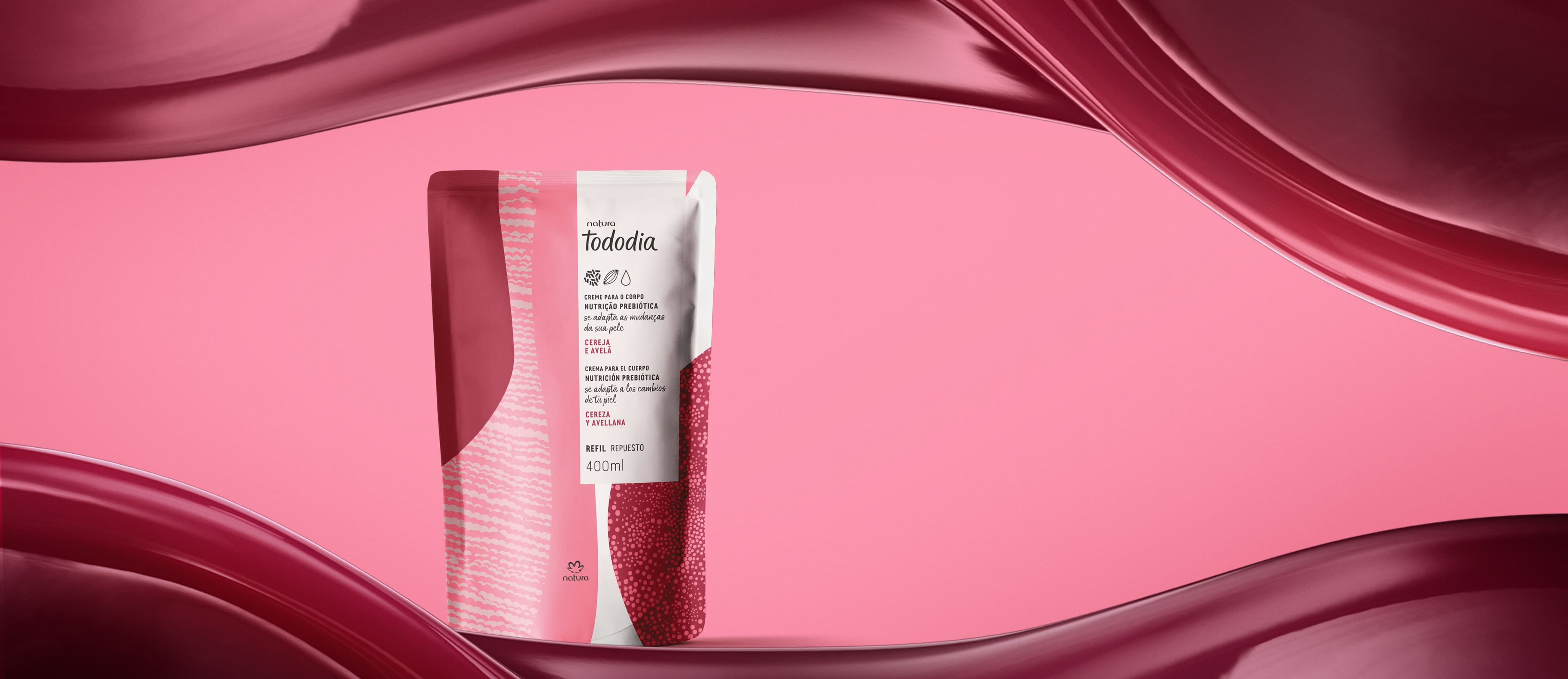 Refil Creme Desodorante Nutritivo para o Corpo Tododia Cereja e Avelã 2 Refil Creme Desodorante Tododia Cereja e Avelã