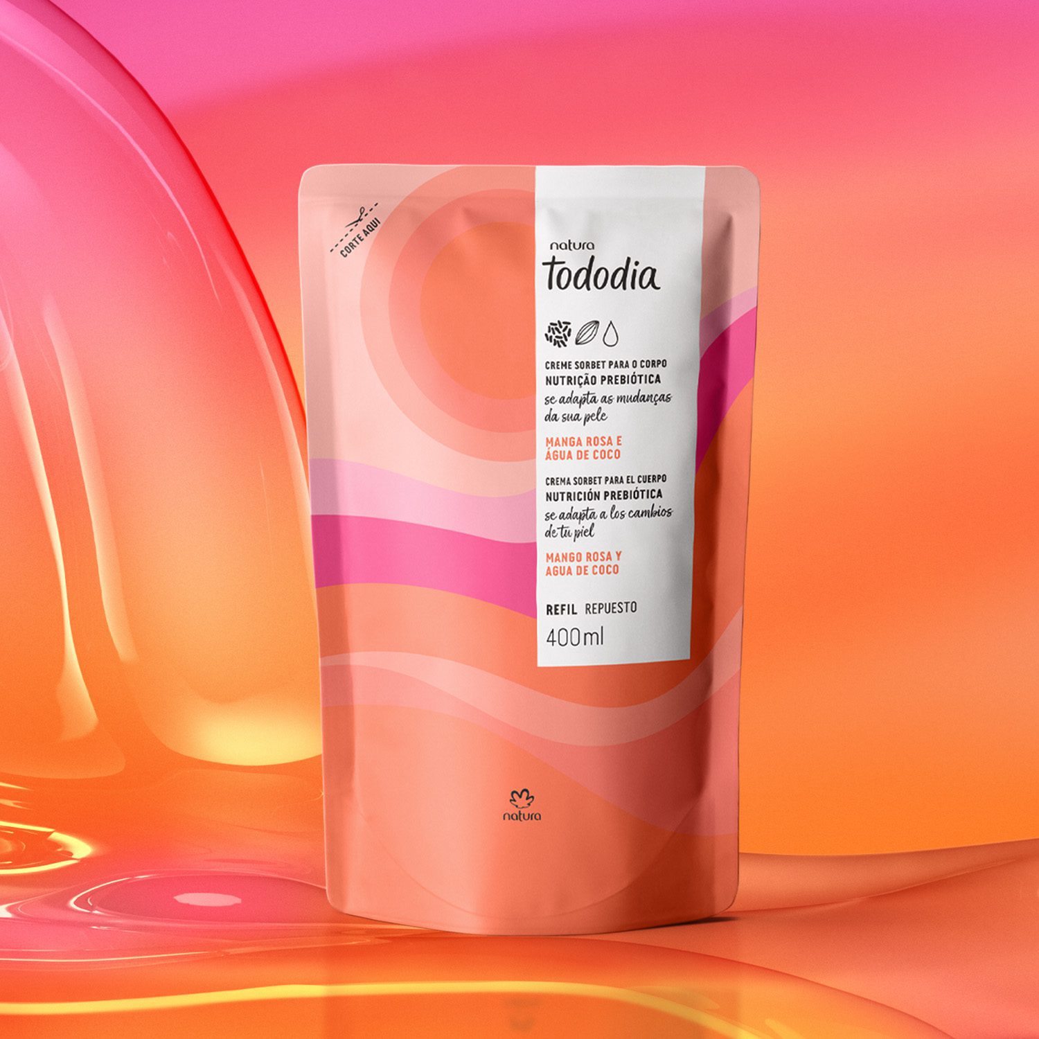 Refil Creme Sorbet Desodorante Nutritivo para o Corpo Tododia Manga