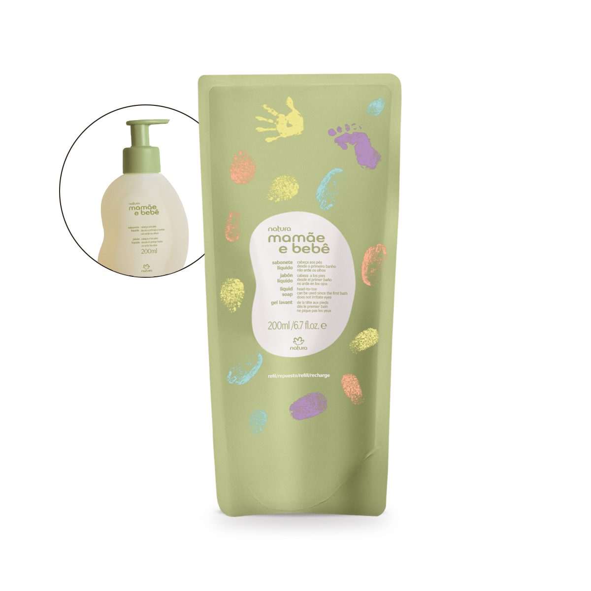 Refil Sabonete Liquido da Cabeca aos Pes Mamae e Bebe