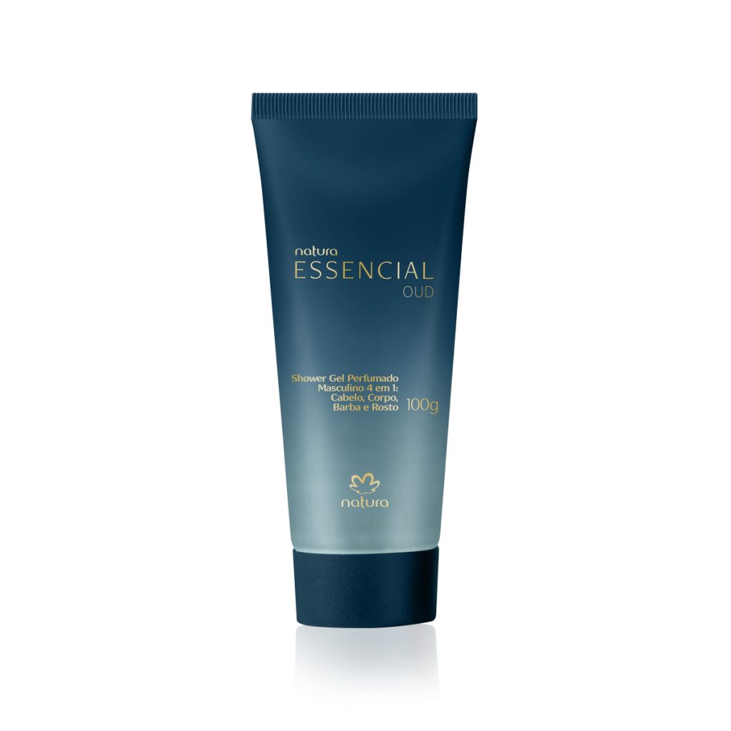 Shower Gel Perfumado 4 em 1 para Cabelo, Corpo, Barba e Rosto Essencial Oud Masculino